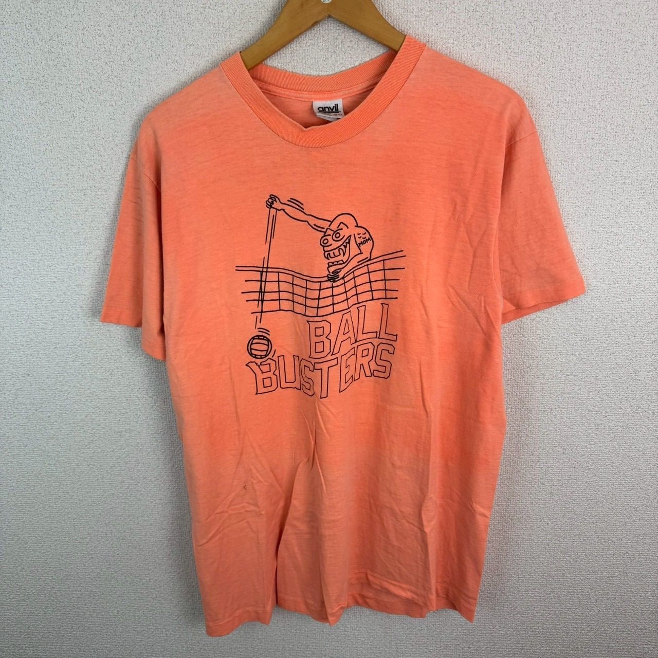 anvil アンビル Tシャツ ロゴプリント オレンジ メンズ 古着 