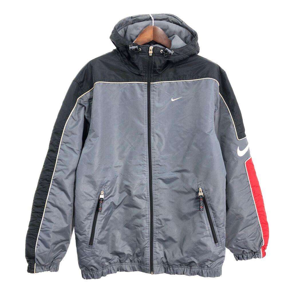 00年代 NIKE ナイキ 中綿 ナイロン ジャケット スポーツ グレー (メンズ M) 中古 古着 R8576 00年代 NIKE ナイキ 中綿 ナイロン ジャケット スポーツ グレー
