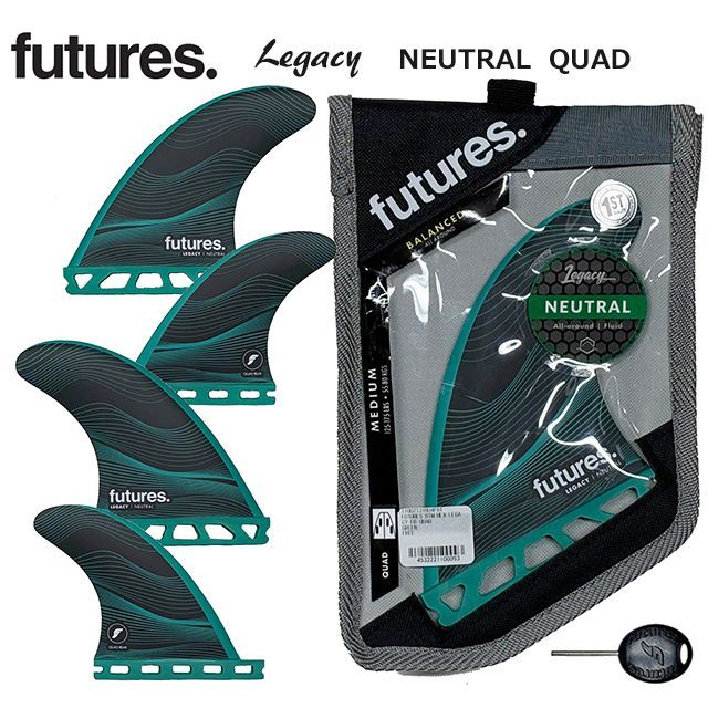 新品・即納【FUTURE 4フィン】 「Legacy NEUTRAL」 QUAD GREEN Mサイズ 