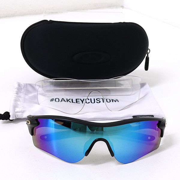 オークリー OAKLEY スポーツサングラス レーダーロック  ブラック ブルーミラー【中古】Sランク オークリー OAKLEY スポーツサングラス レーダーロック ブラック
