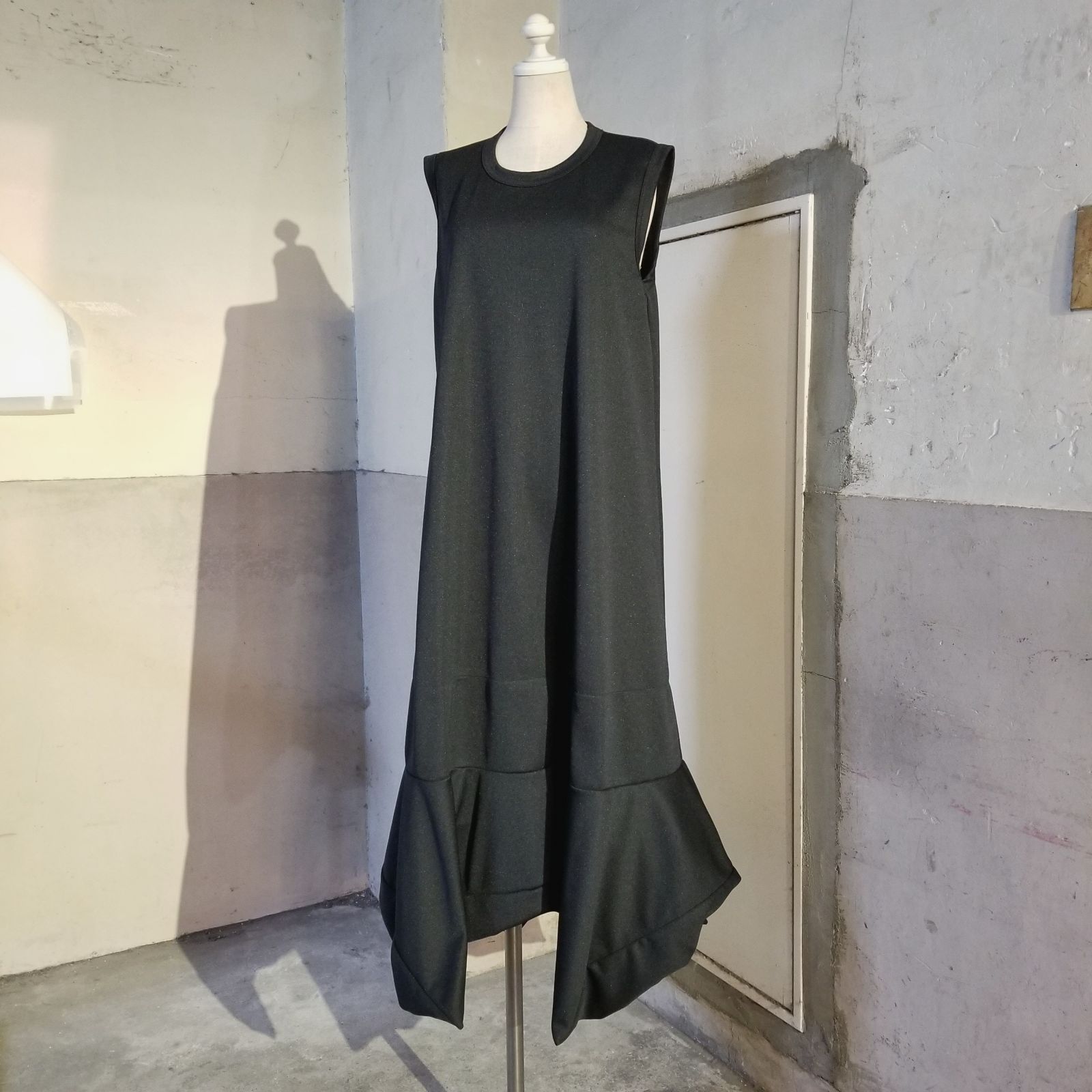 COMME des GARCONS 22ss 裾ドレープ エステルワンピース L 