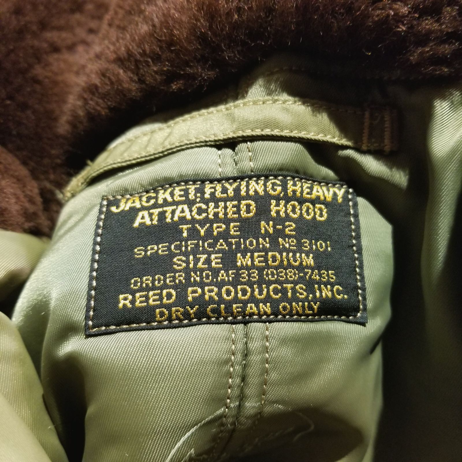 BUZZ RICKSON'S N-2 フライトジャケット M REED PRODUCTS 実名復刻