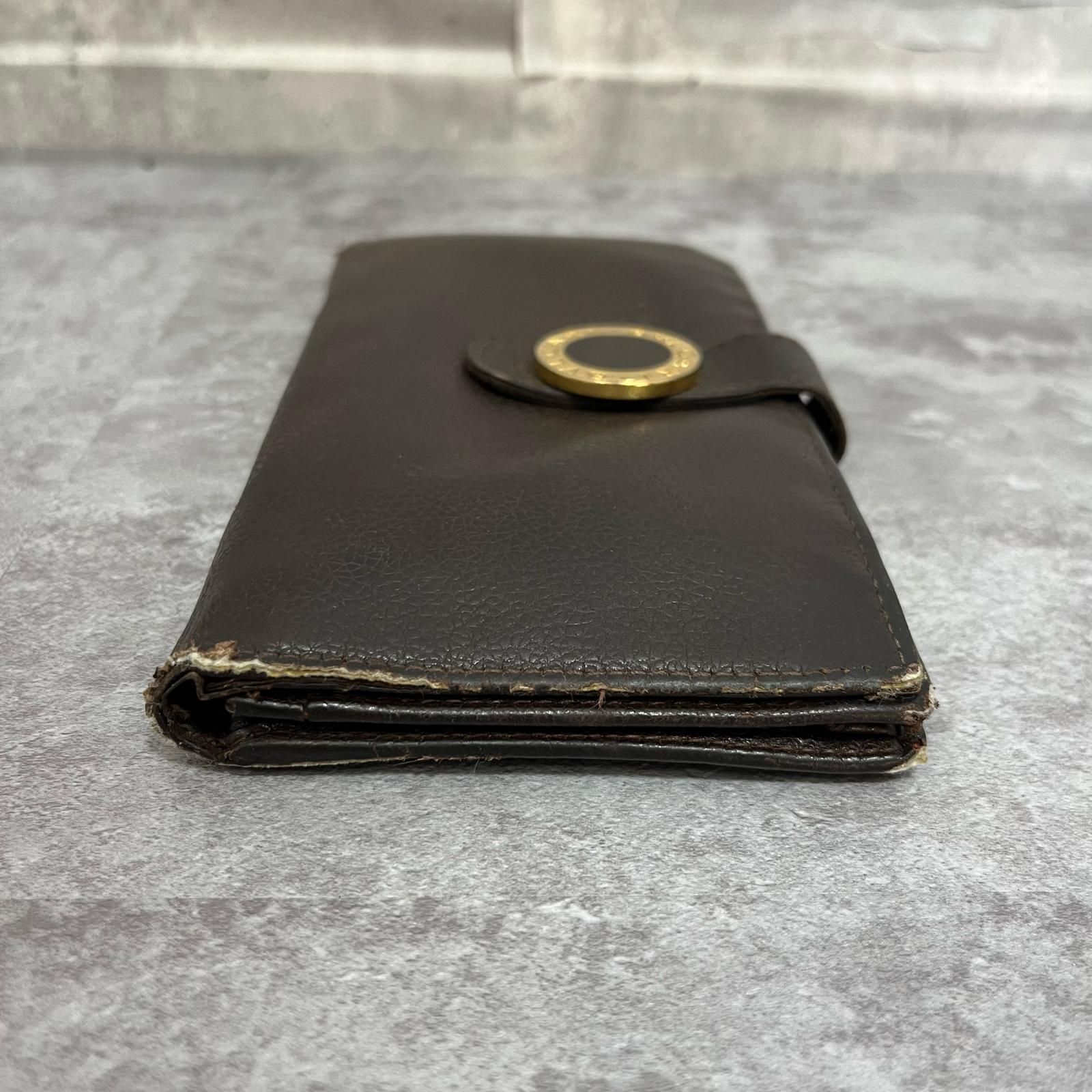 BVLGARI】ブルガリ 無地長財布 グレインレザーモチーフ レザー 