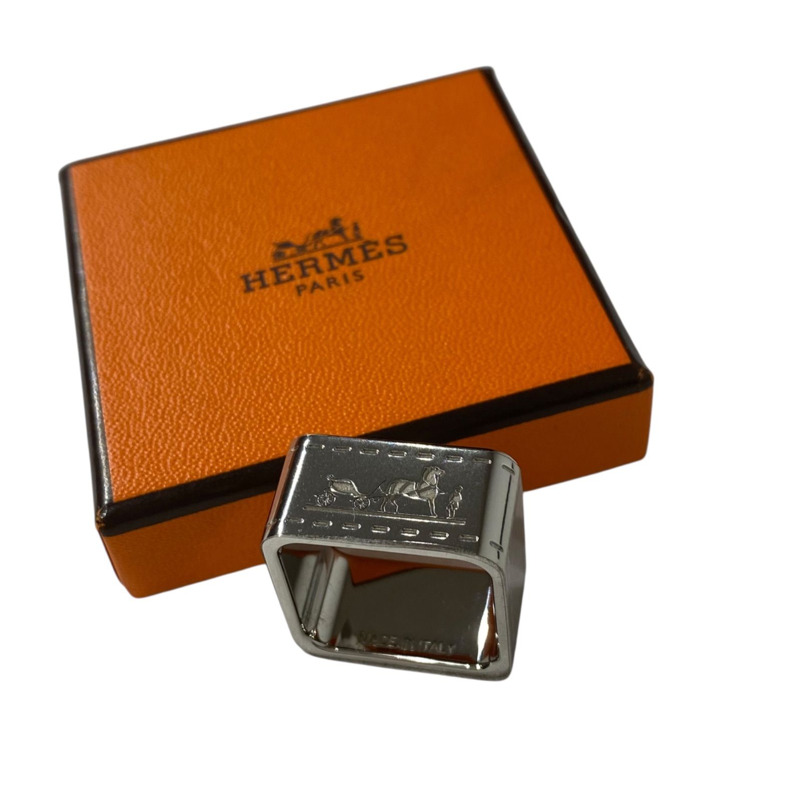 HERMES スカーフリング　ボルデュック　シルバー 未使用 エルメス スカーフリング ボルデュック 90 シルバー HERMES