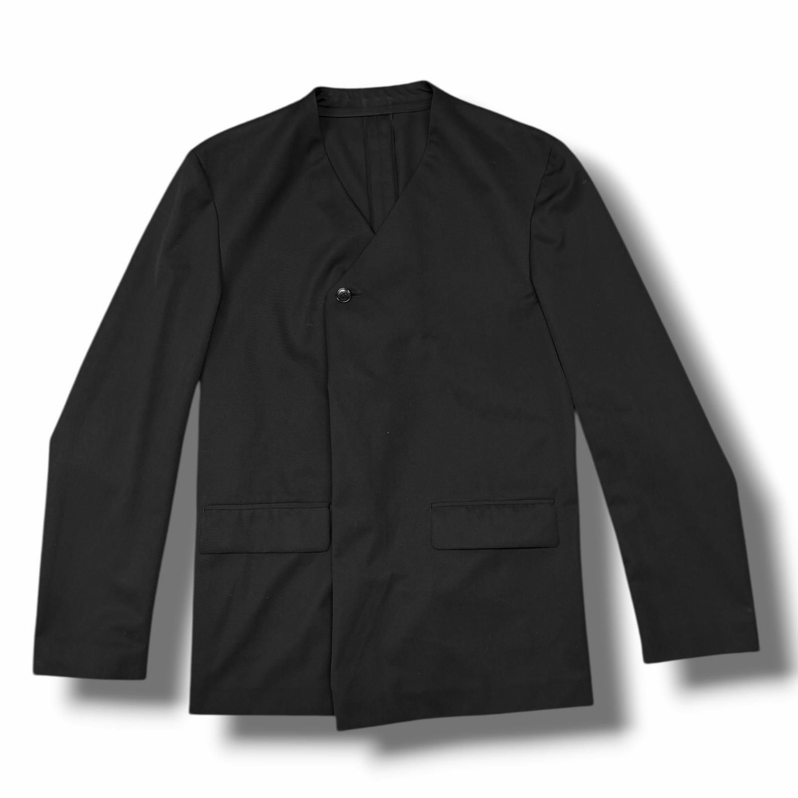 参考上代80000円 YUKI HASHIMOTO Y NECK JACKET ワイネックジャケット  ユウキハシモト 241-01-0302BK ブラック 48 （13488M） 参考上代80000円 YUKI HASHIMOTO Y NECK JACKET ワイネックジャケット