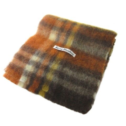 ACNE STUDIOS アクネストゥディオズ 緑オレンジ系チェック柄 マフラー