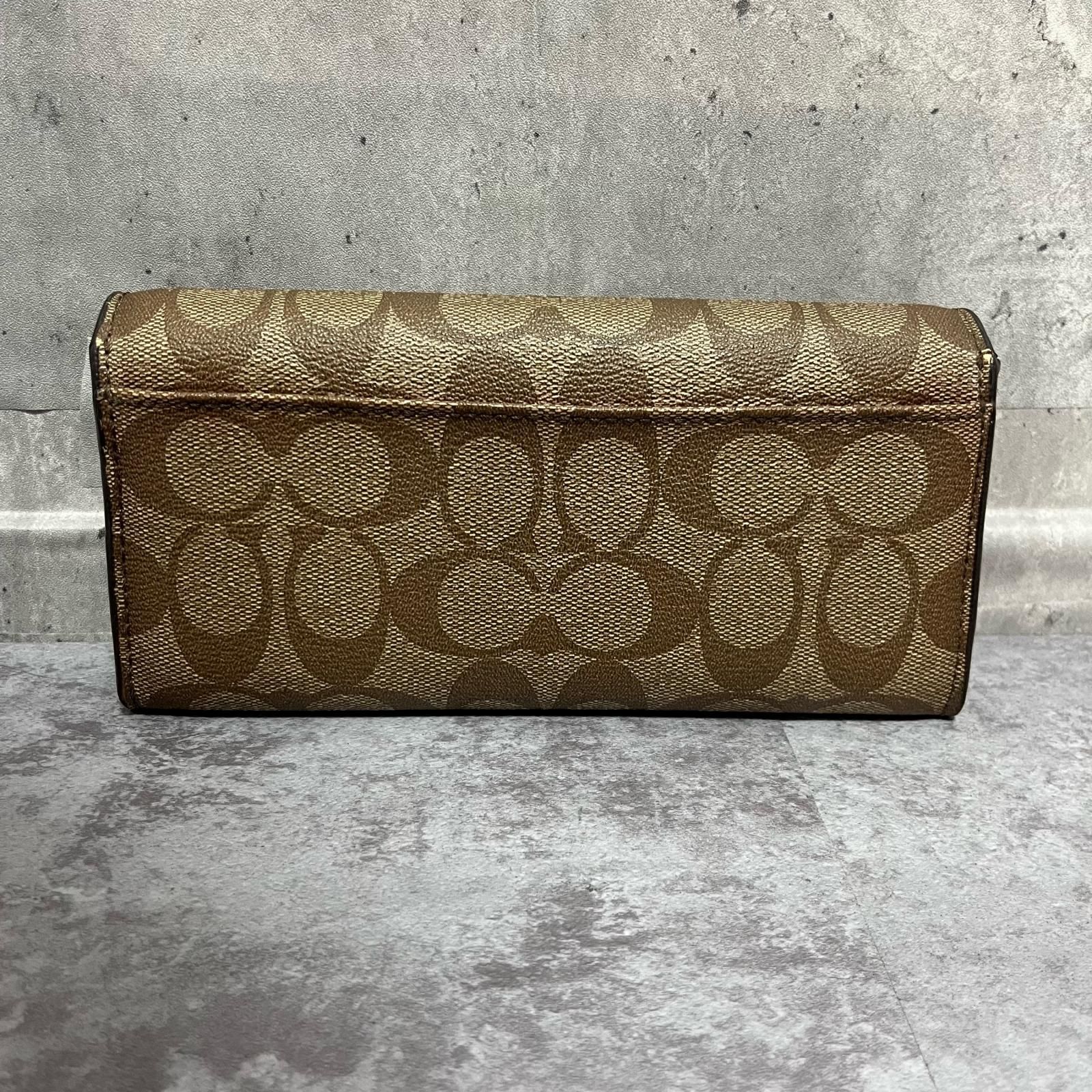 COACH】コーチ シグネチャー柄長財布 シグネチャーモチーフ PVC レザー 