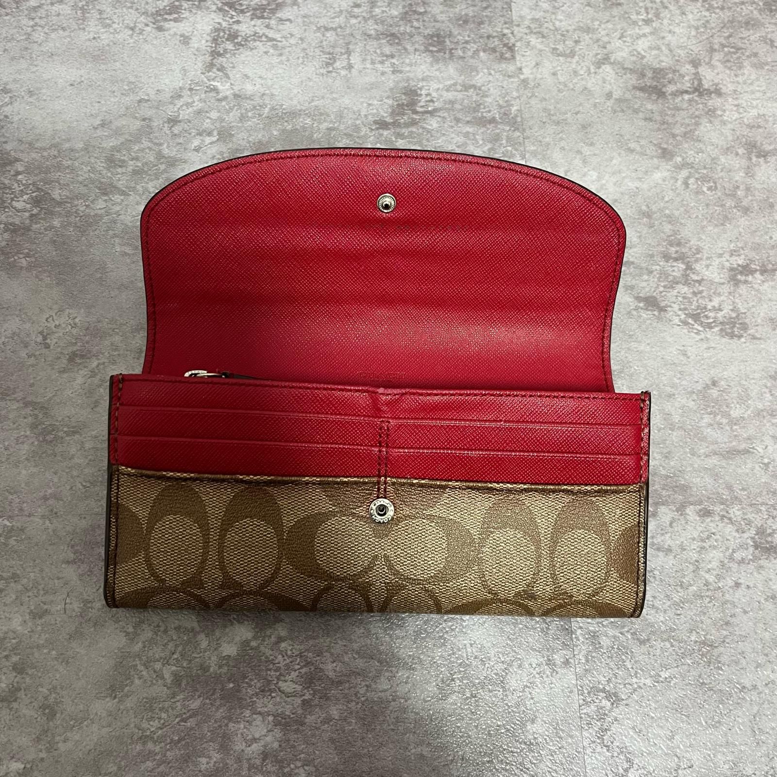 COACH】コーチ シグネチャー柄長財布 シグネチャーモチーフ PVC レザー 