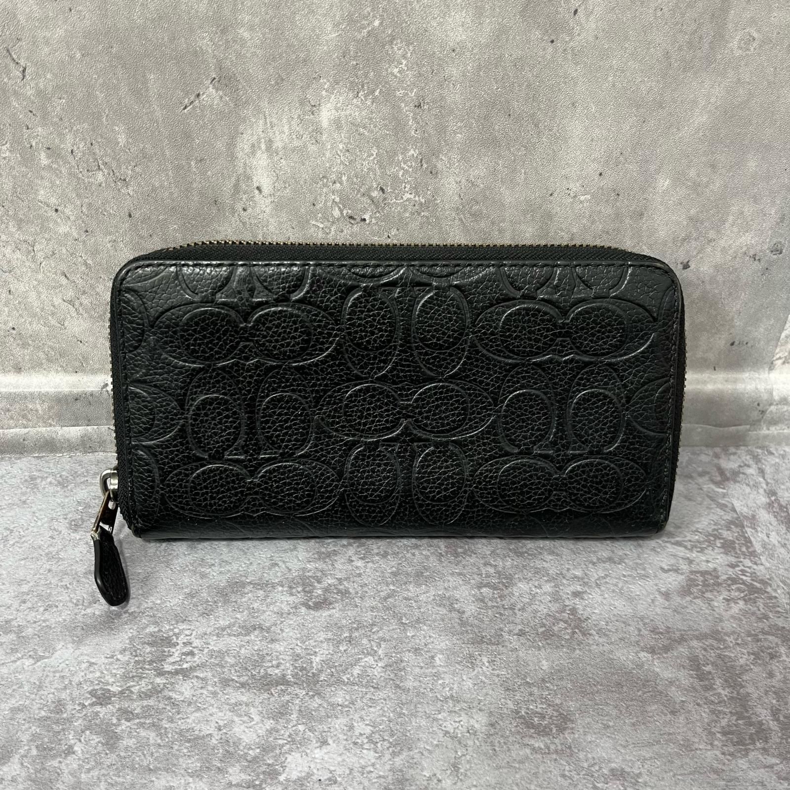COACH】コーチ シグネチャー柄長財布 シグネチャーモチーフ レザー 