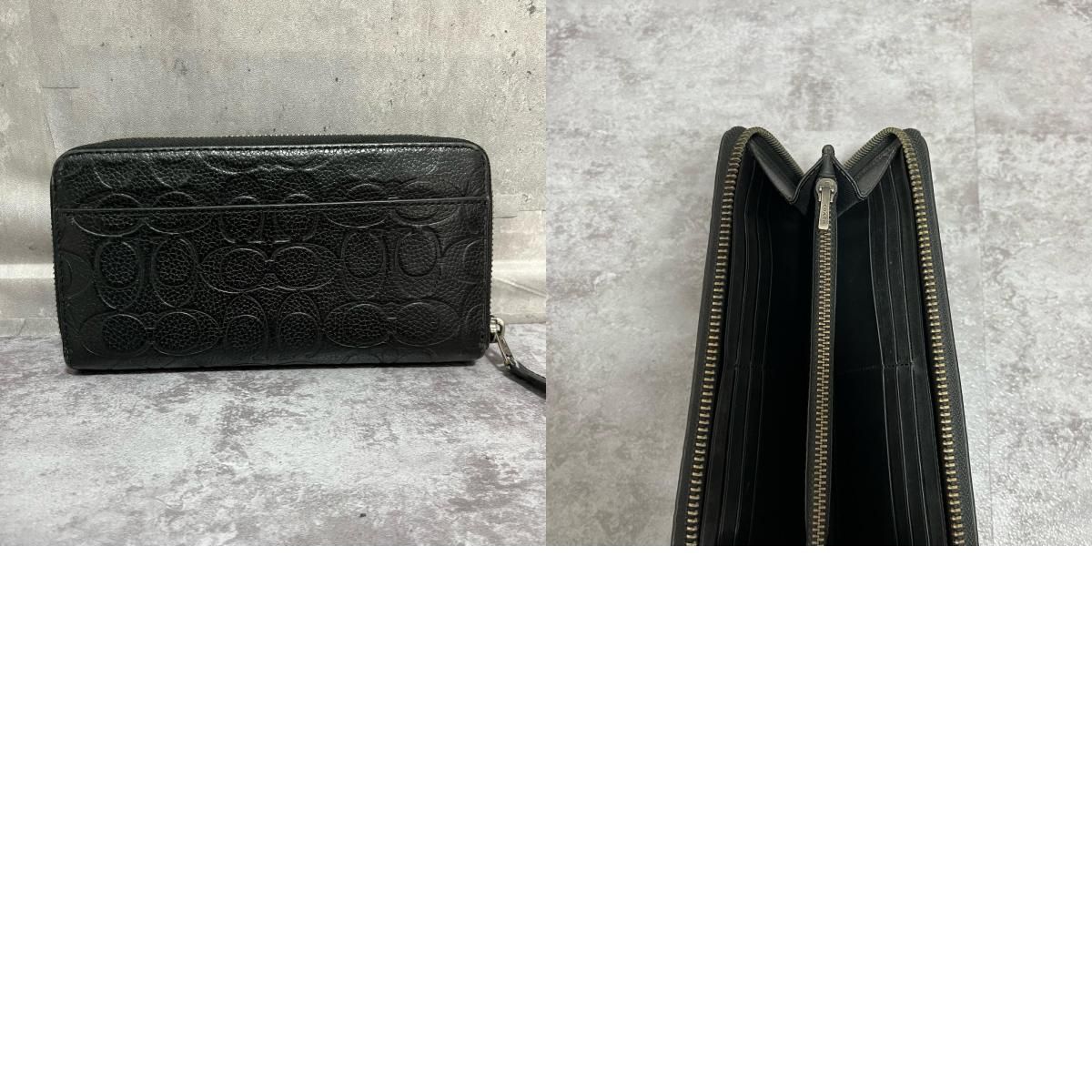 COACH 財布 メンズ エンボスシグネチャーブラック 【公式通販】