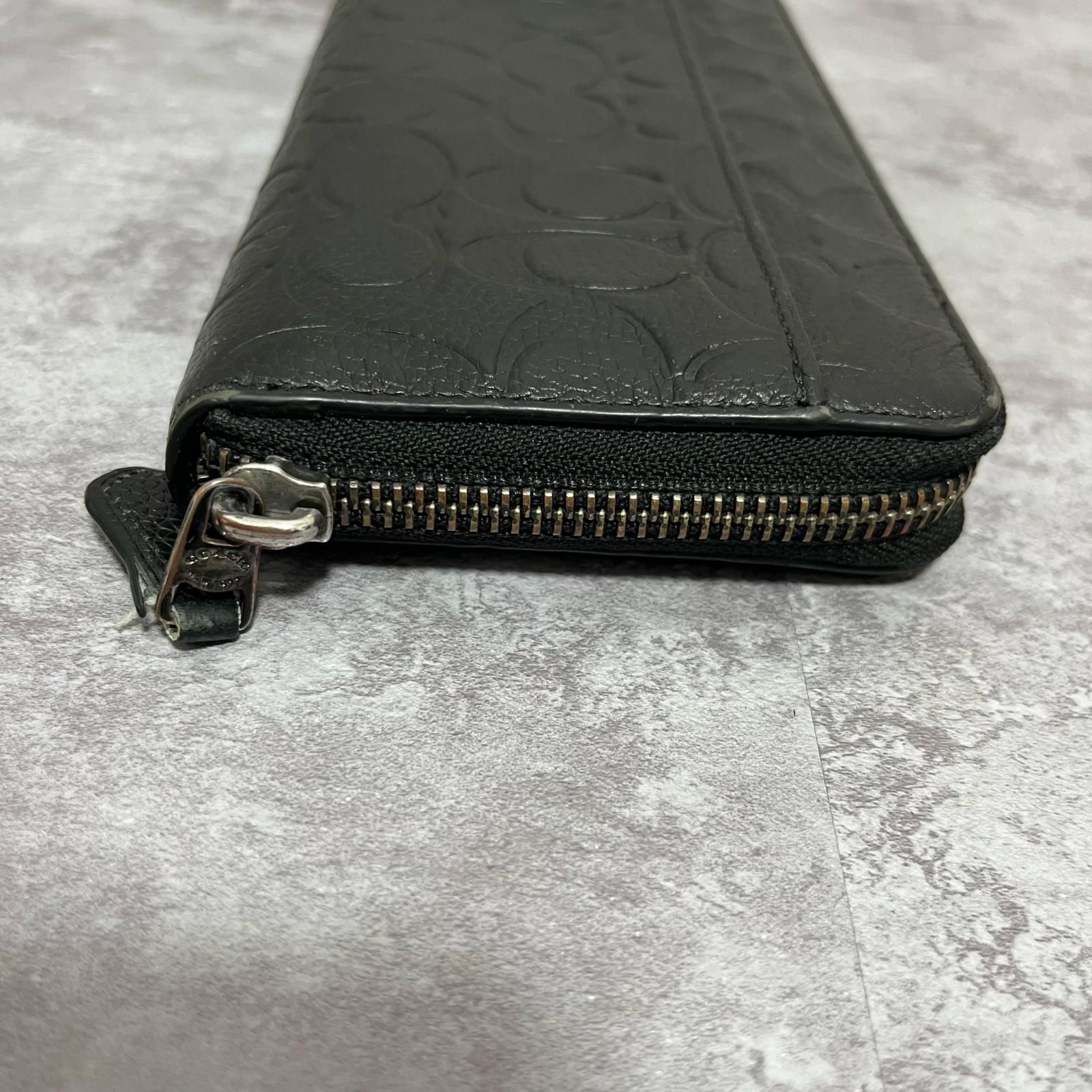 COACH】コーチ シグネチャー柄長財布 シグネチャーモチーフ レザー 