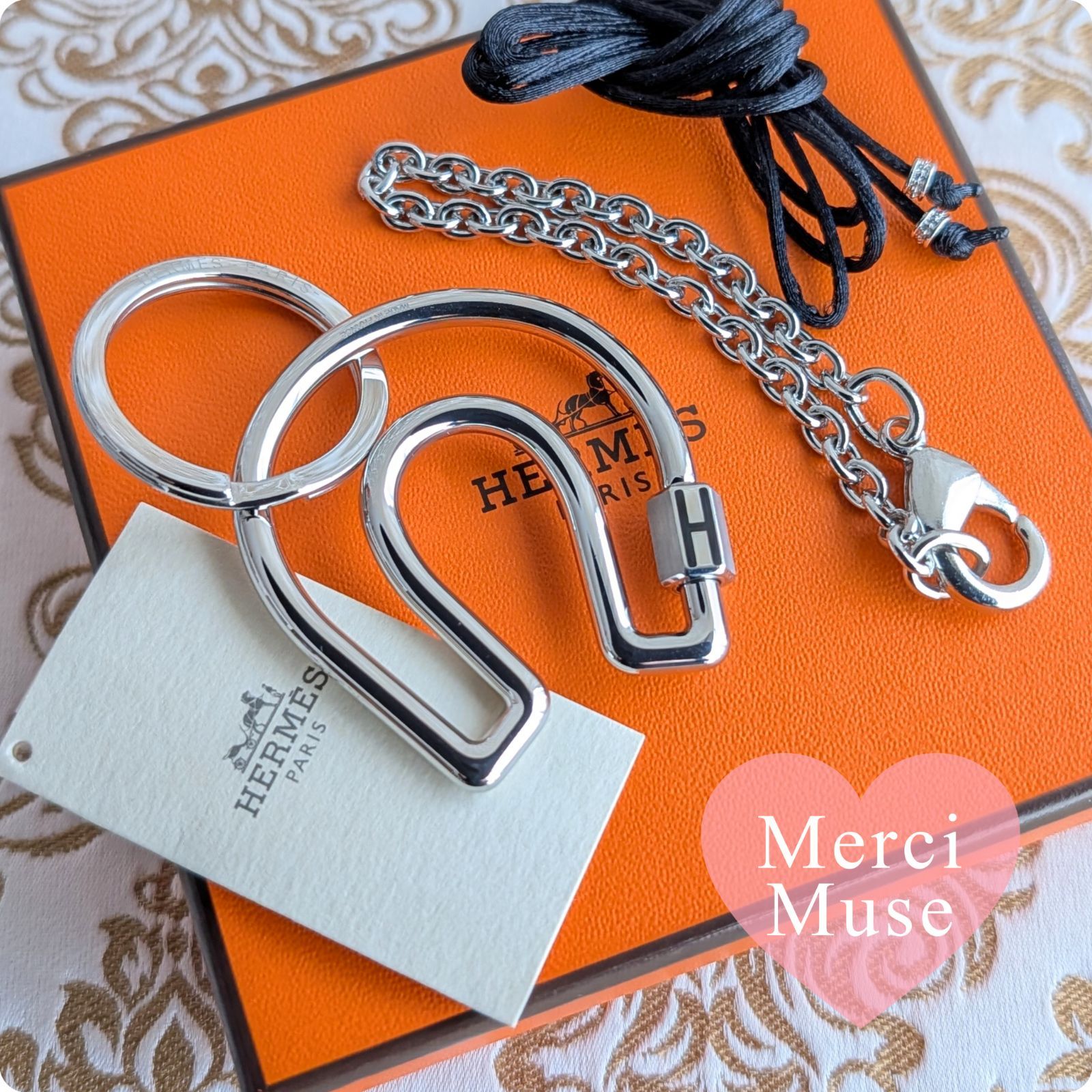 ❤未使用品❤フェールアシュヴァルキーリング シルバー&ブラック エルメス 箱 MerciMuse メルシーミューズ