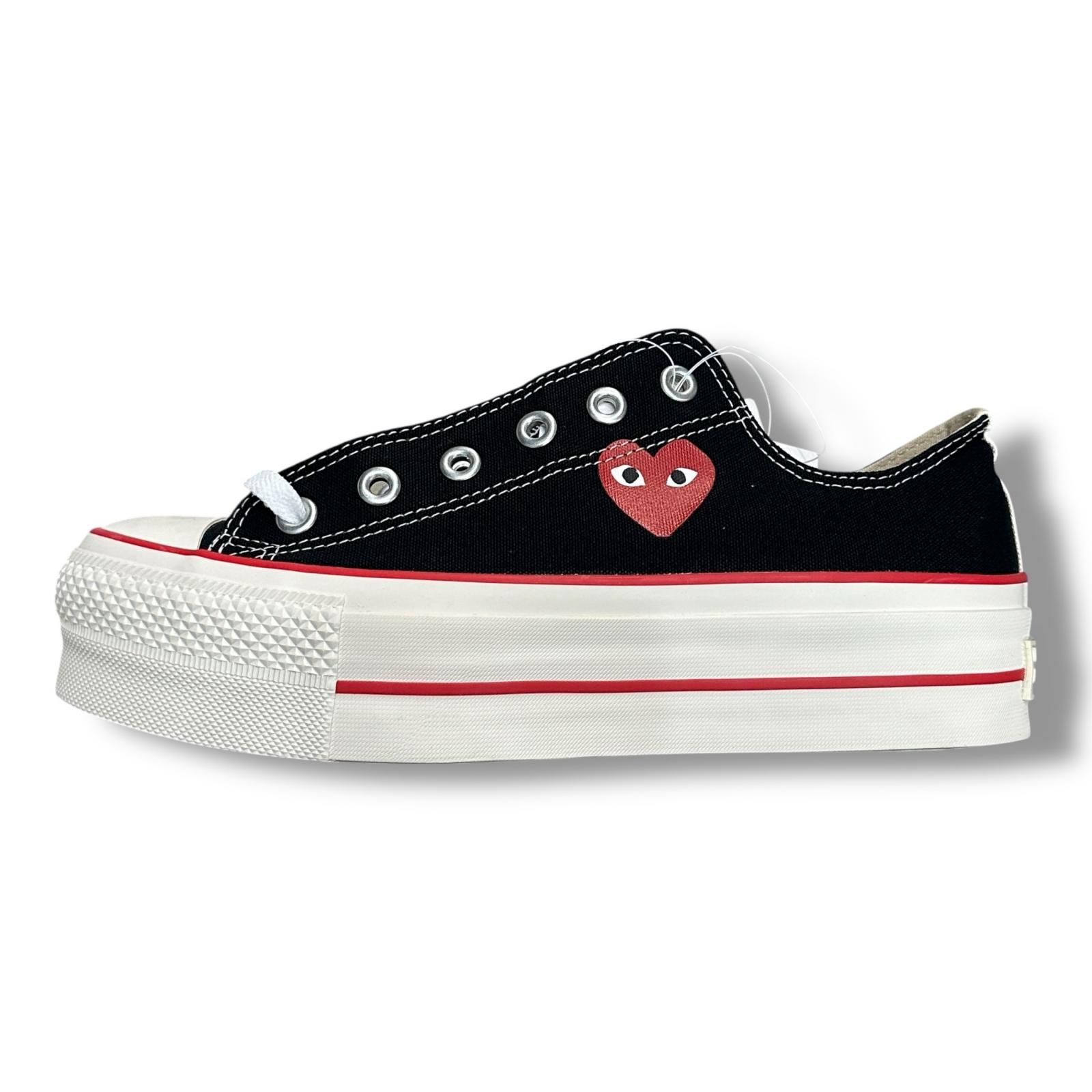 参考上代25300円 未使用 CONVERSE  × PLAY COMME des GARCONS All Star Low オールスター ローカット スニーカー コンバース  × プレイコムデギャルソン AZ-K125-001 ブラック 27cm （8601M） 参考上代25300円 CONVERSE × PLAY COMME des GARCONS All Star Low