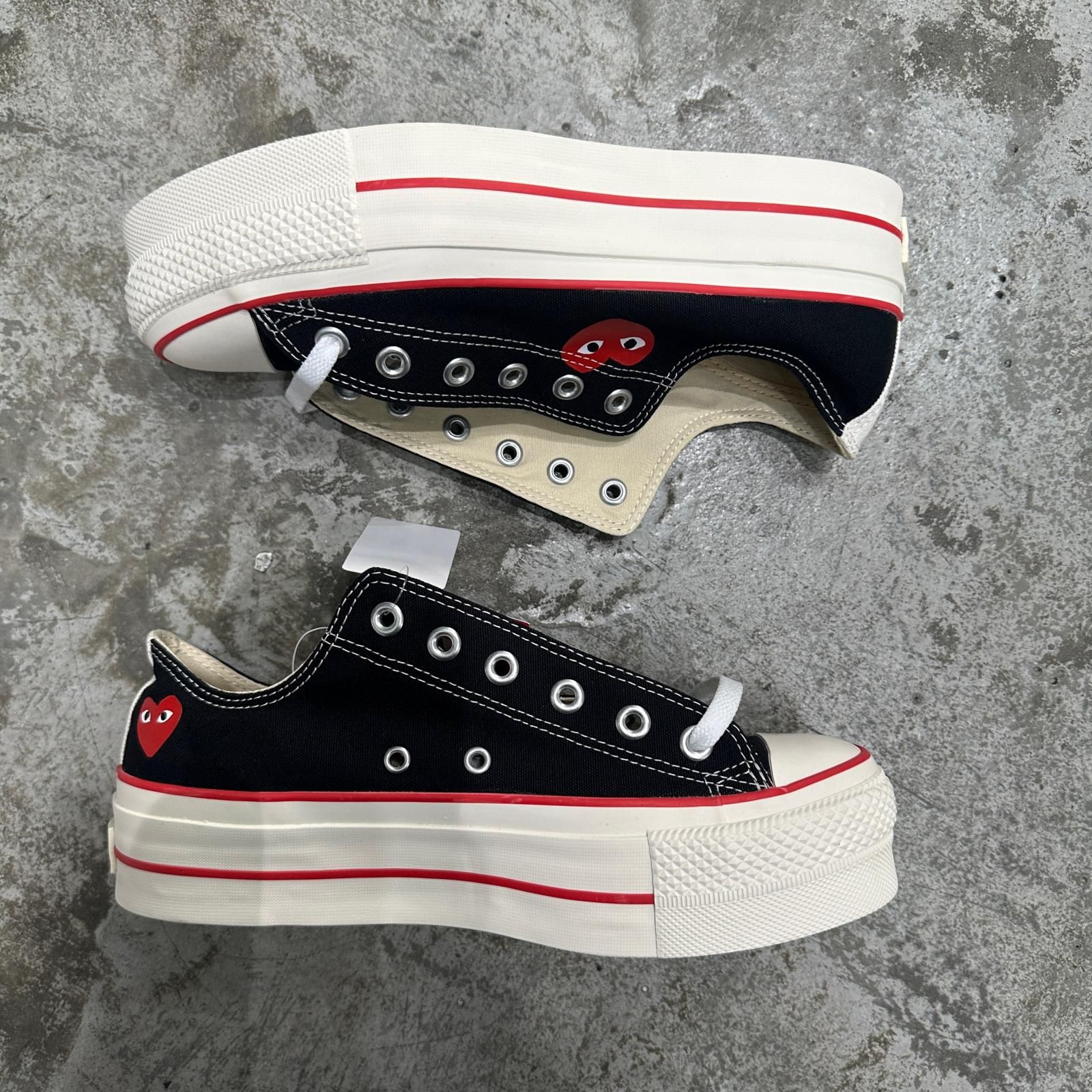 参考上代25300円 未使用 CONVERSE  × PLAY COMME des GARCONS All Star Low オールスター ローカット スニーカー コンバース  × プレイコムデギャルソン AZ-K125-001 ブラック 27cm （8601M） 参考上代25300円 CONVERSE × PLAY COMME des GARCONS All Star Low