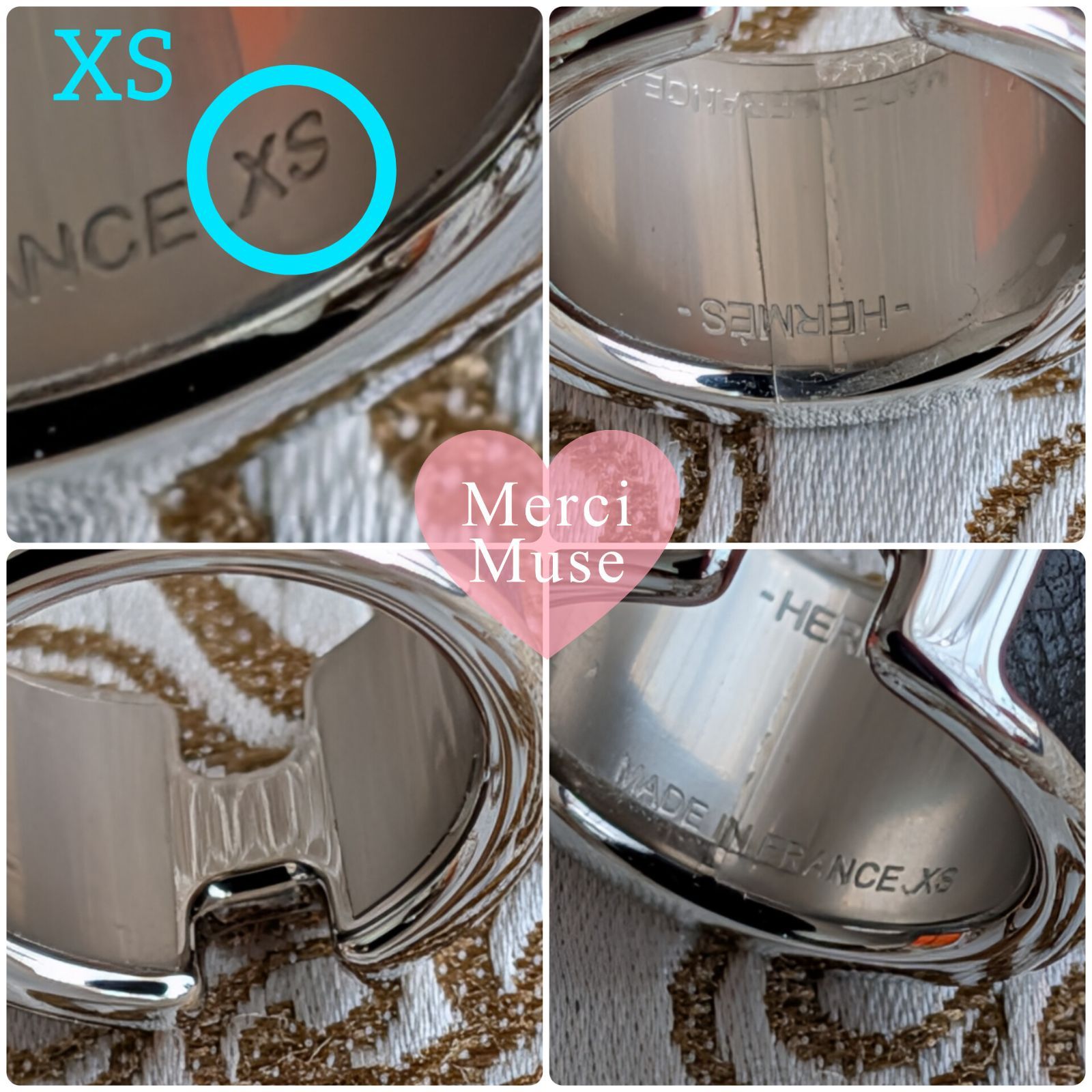 ❤未使用品❤オランプリングGM「XSサイズ」ブラックxシルバー金具 エルメス MerciMuse メルシーミューズ ❤未使用品❤オランプリングGM「XSサイズ」ブラックxシルバー金具 エルメス MerciMuse メルシーミューズ