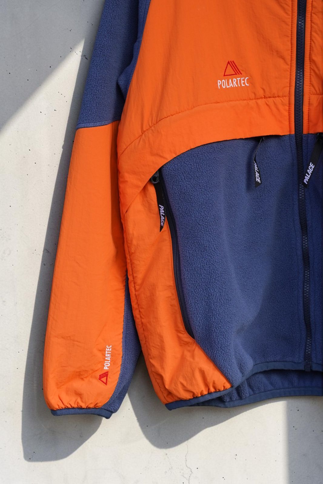 PALACE Polartec SHELL FLEECE JACKET M ネイビー オレンジ パレス