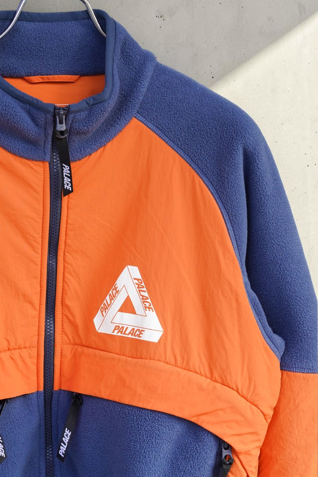 PALACE Polartec SHELL FLEECE JACKET M ネイビー オレンジ パレス