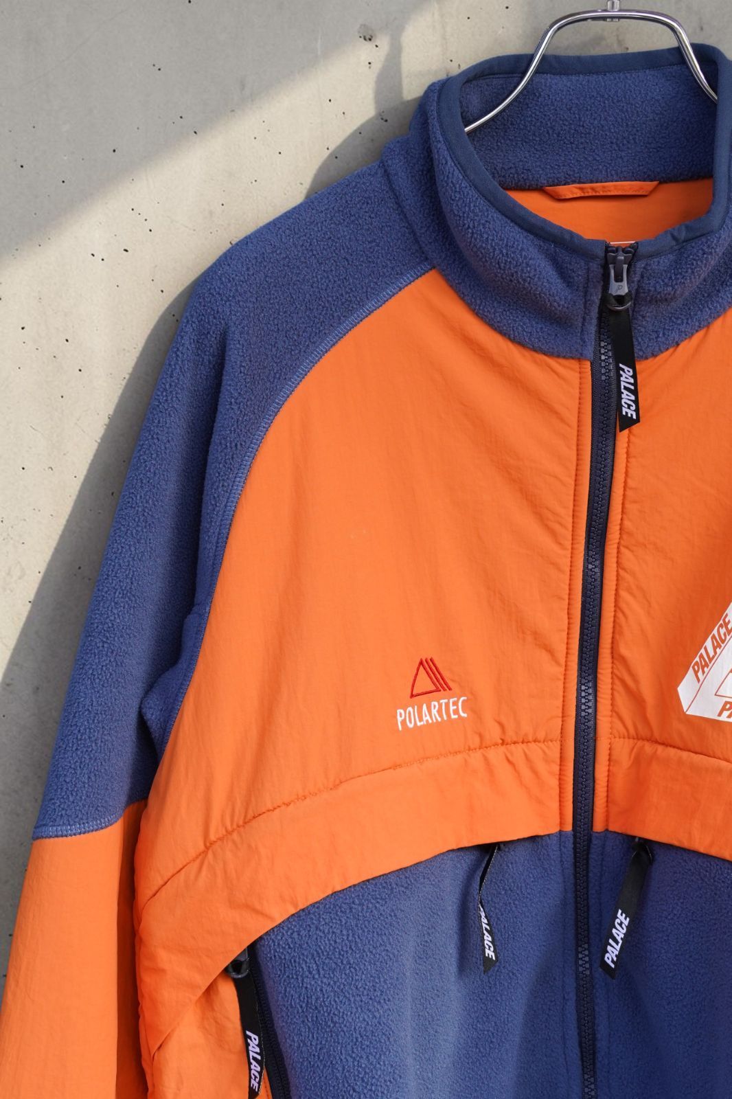 PALACE Polartec SHELL FLEECE JACKET M ネイビー オレンジ パレス
