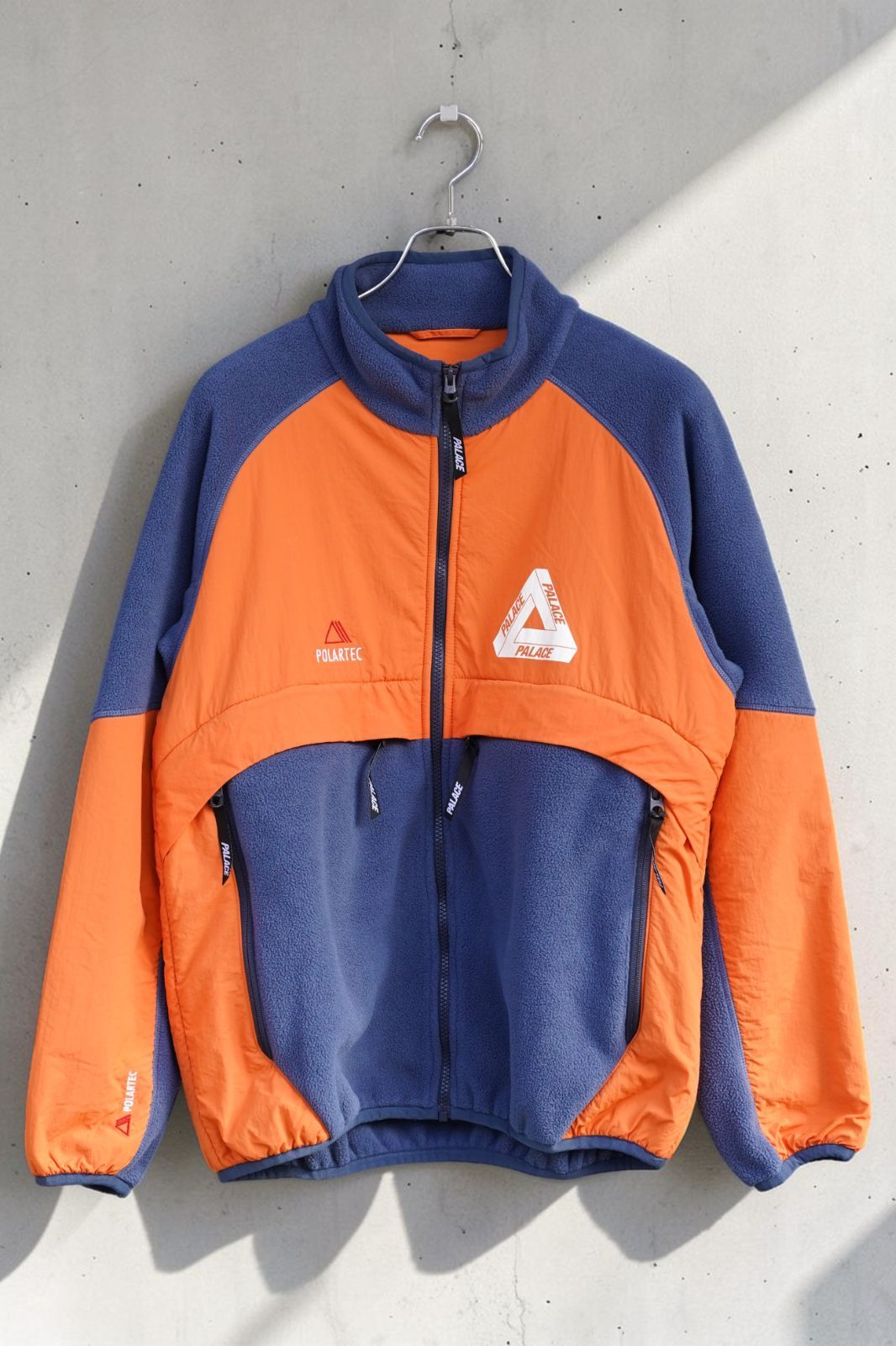 PALACE Polartec SHELL FLEECE JACKET M ネイビー オレンジ パレス