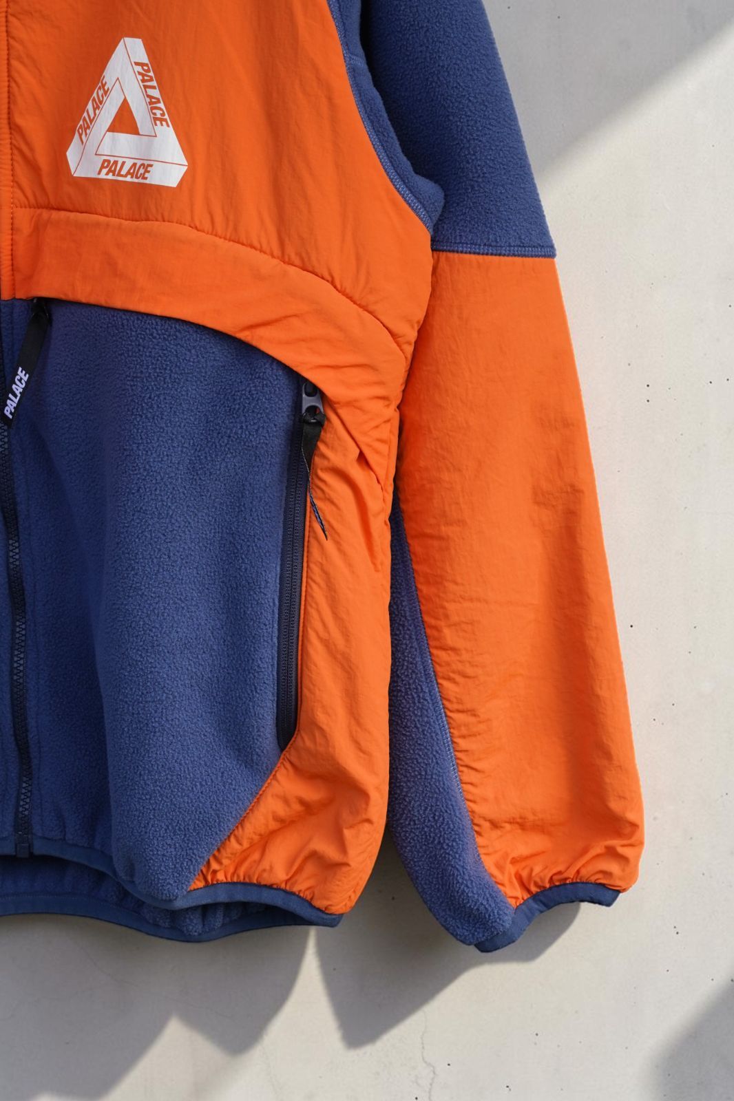 PALACE Polartec SHELL FLEECE JACKET M ネイビー オレンジ パレス