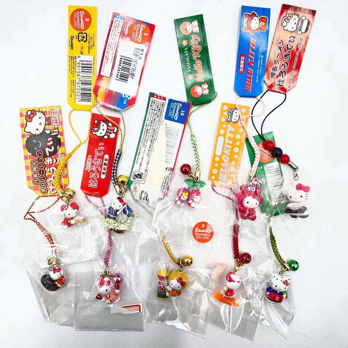 100点セット] ハローキティ キティちゃん ご当地 根付け ストラップ