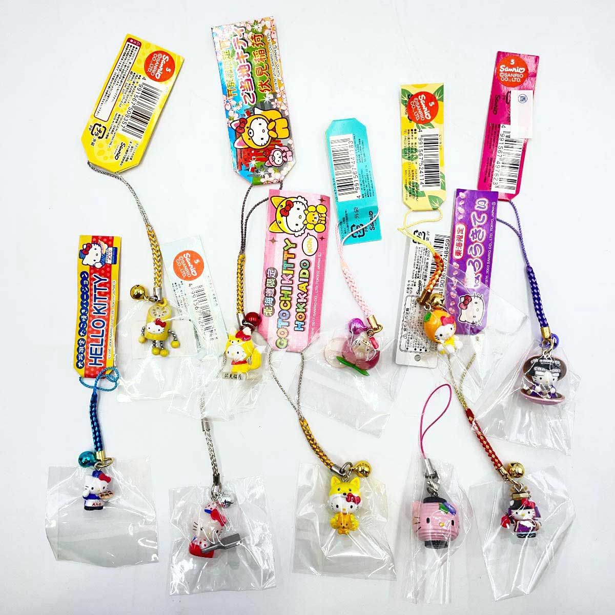 100点セット] ハローキティ キティちゃん ご当地 根付け ストラップ