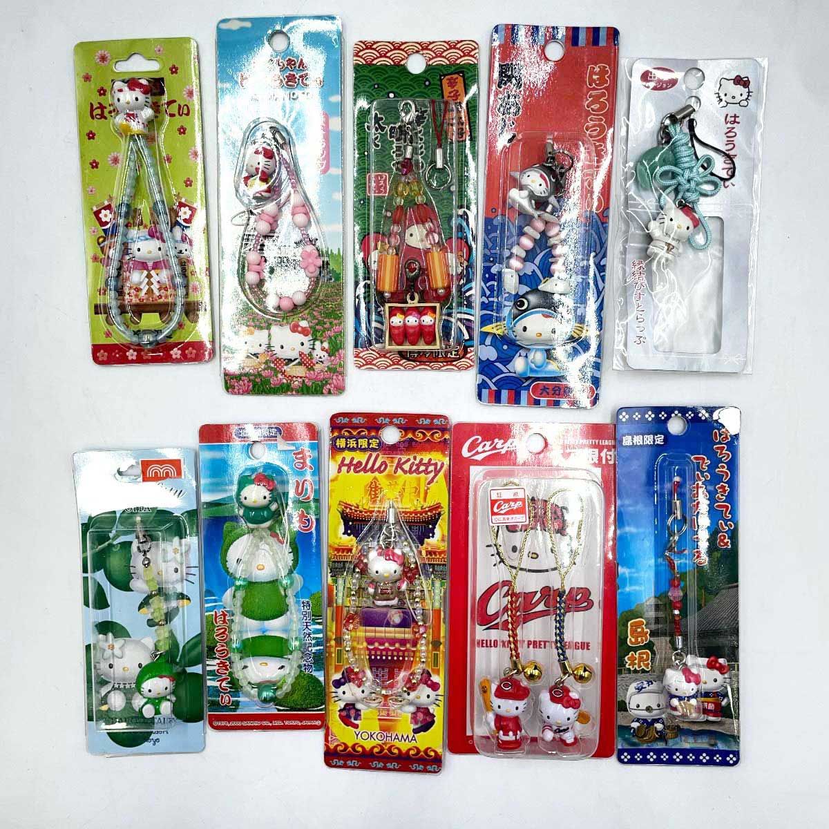 100点セット] ハローキティ キティちゃん ご当地 根付け ストラップ