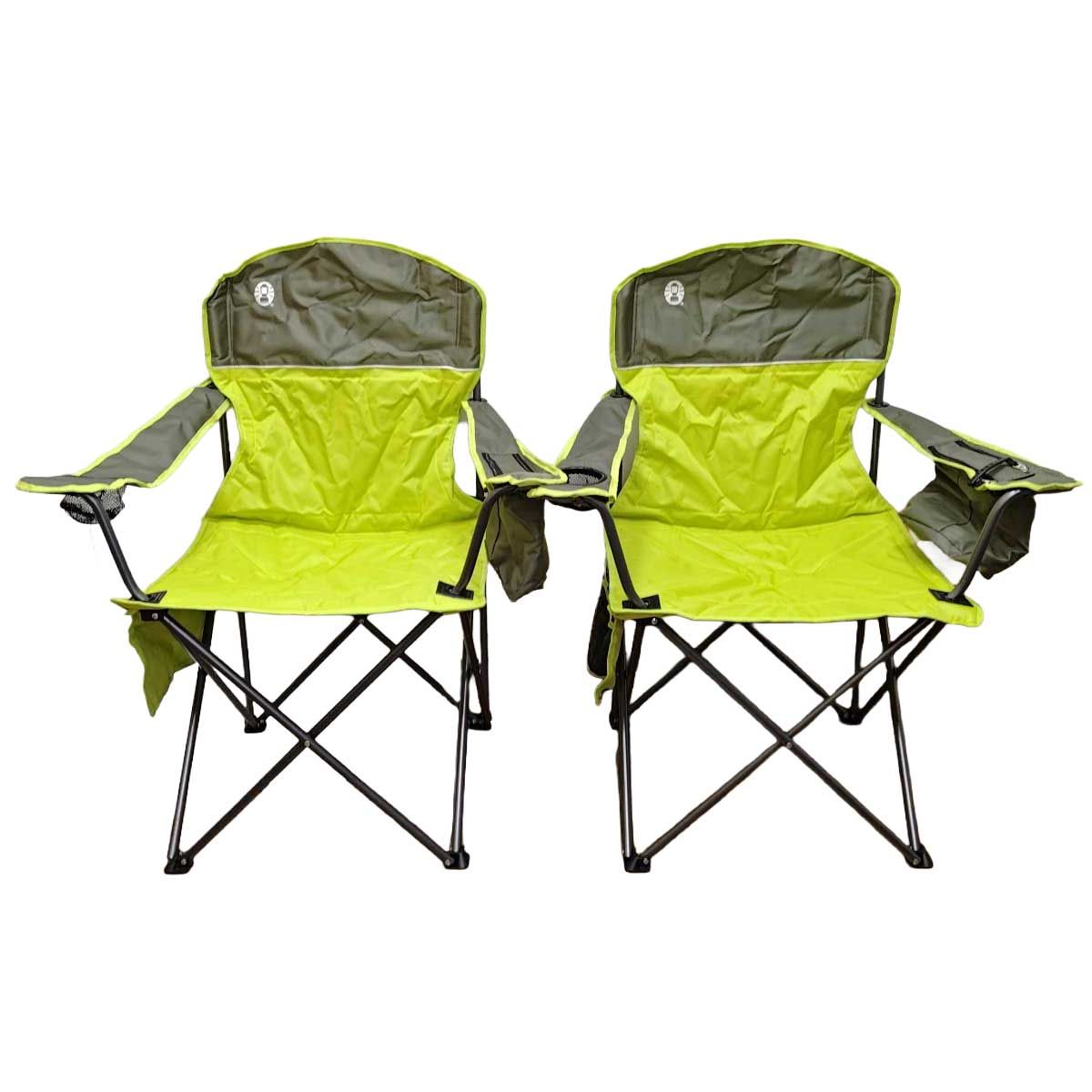 [2点セット] コールマン Cooler Quad Chair クーラークアッドチェア イエローグリーン 2000031821 Coleman 椅子 キャンプ アウトドア 2点セット] コールマン Cooler Quad Chair クーラークアッドチェア