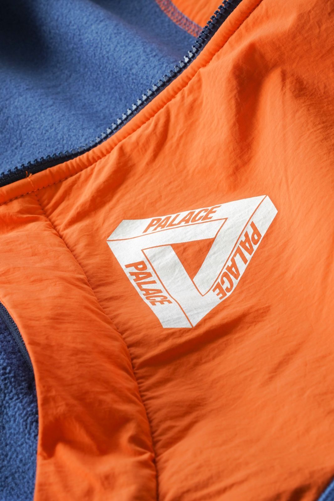 PALACE Polartec SHELL FLEECE JACKET M ネイビー オレンジ パレス