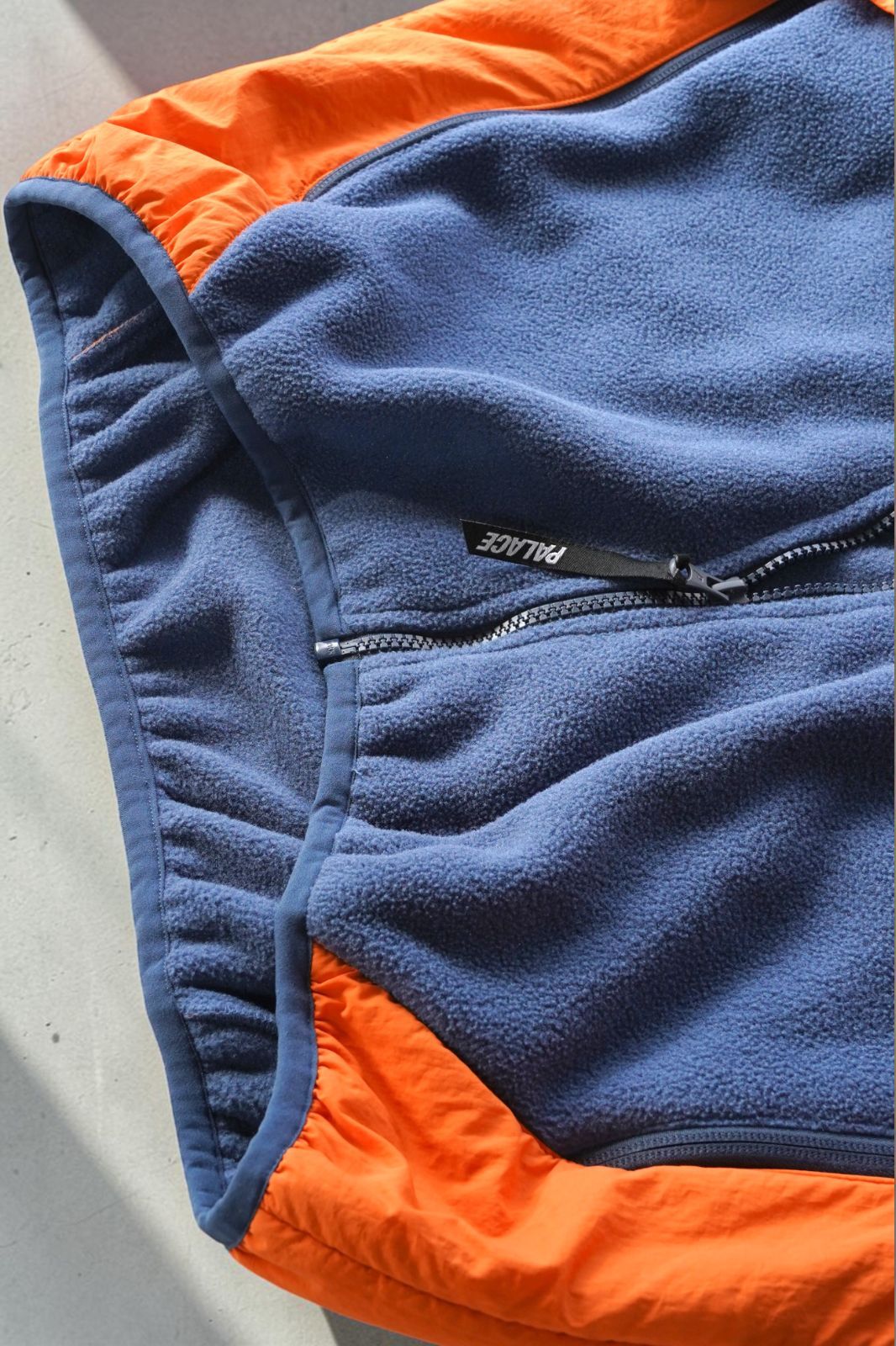 PALACE Polartec SHELL FLEECE JACKET M ネイビー オレンジ パレス