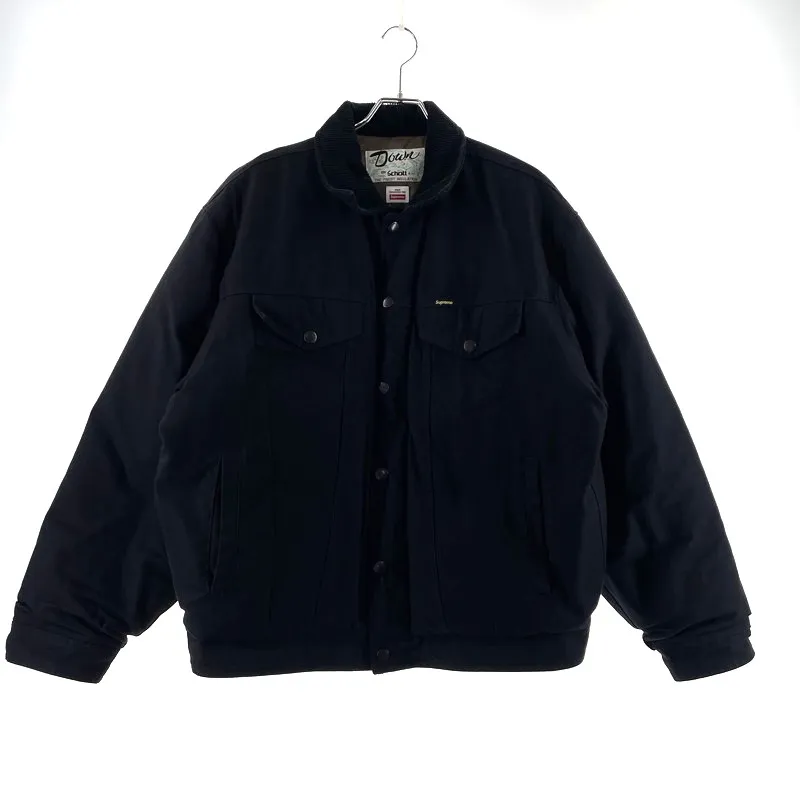 ジャケット・アウター Supreme Schott Canvas Down Jacket Supreme Schott Canvas Down Trucker Jacket Black | Hype Clothinga