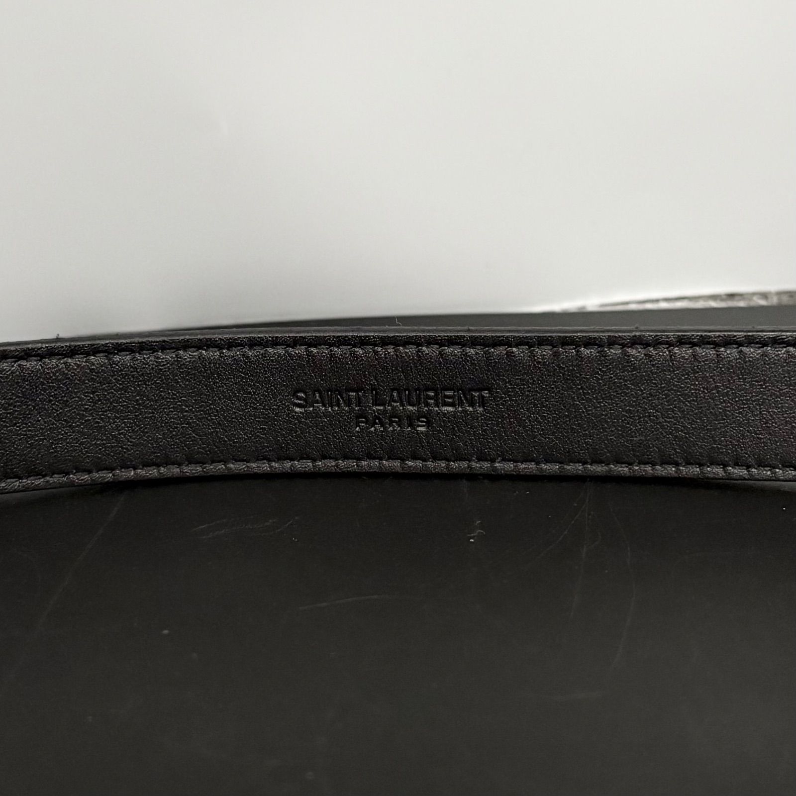 極美品 サンローラン SAINT LAURENT PARIS ナローベルト レザー