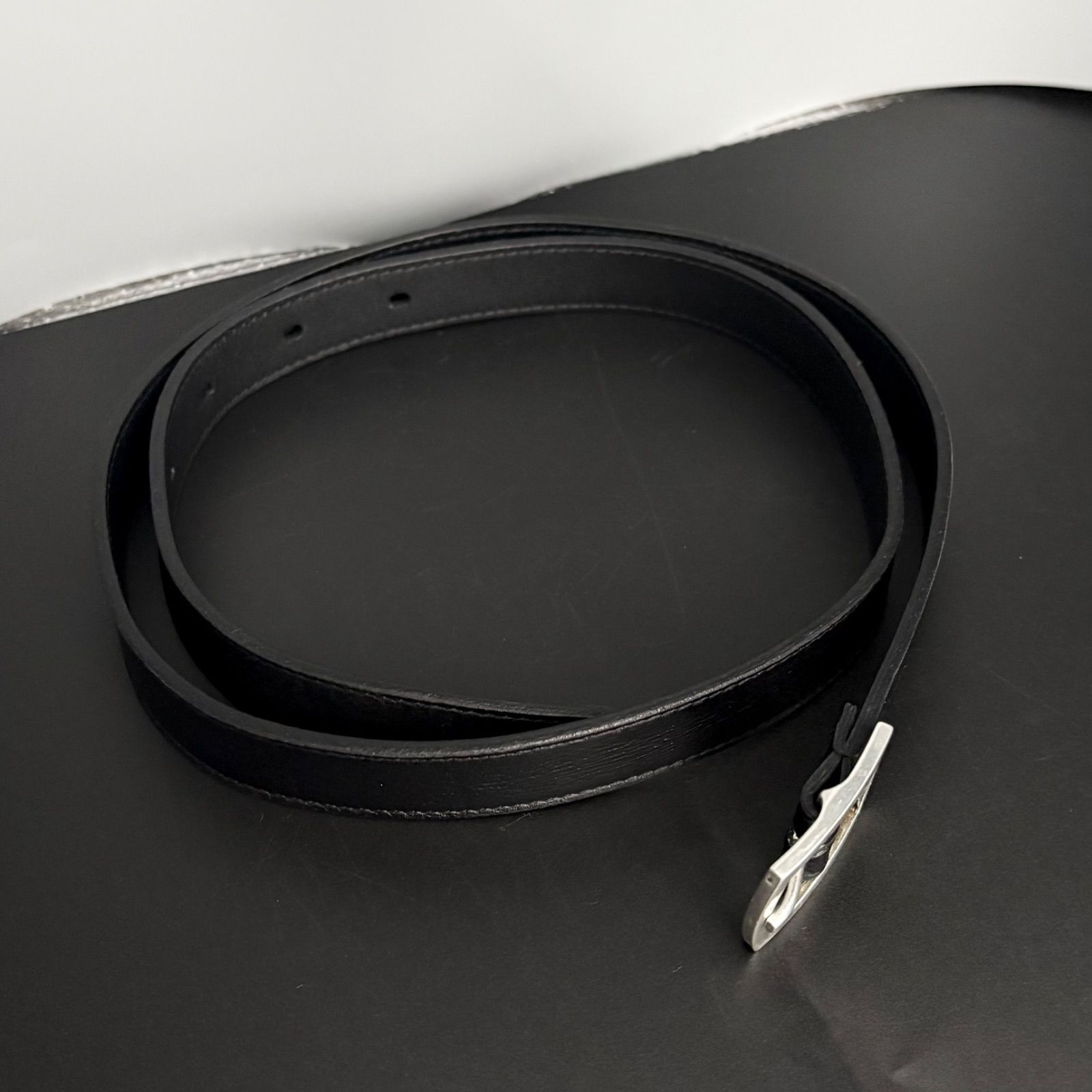 極美品 サンローラン SAINT LAURENT PARIS ナローベルト レザー