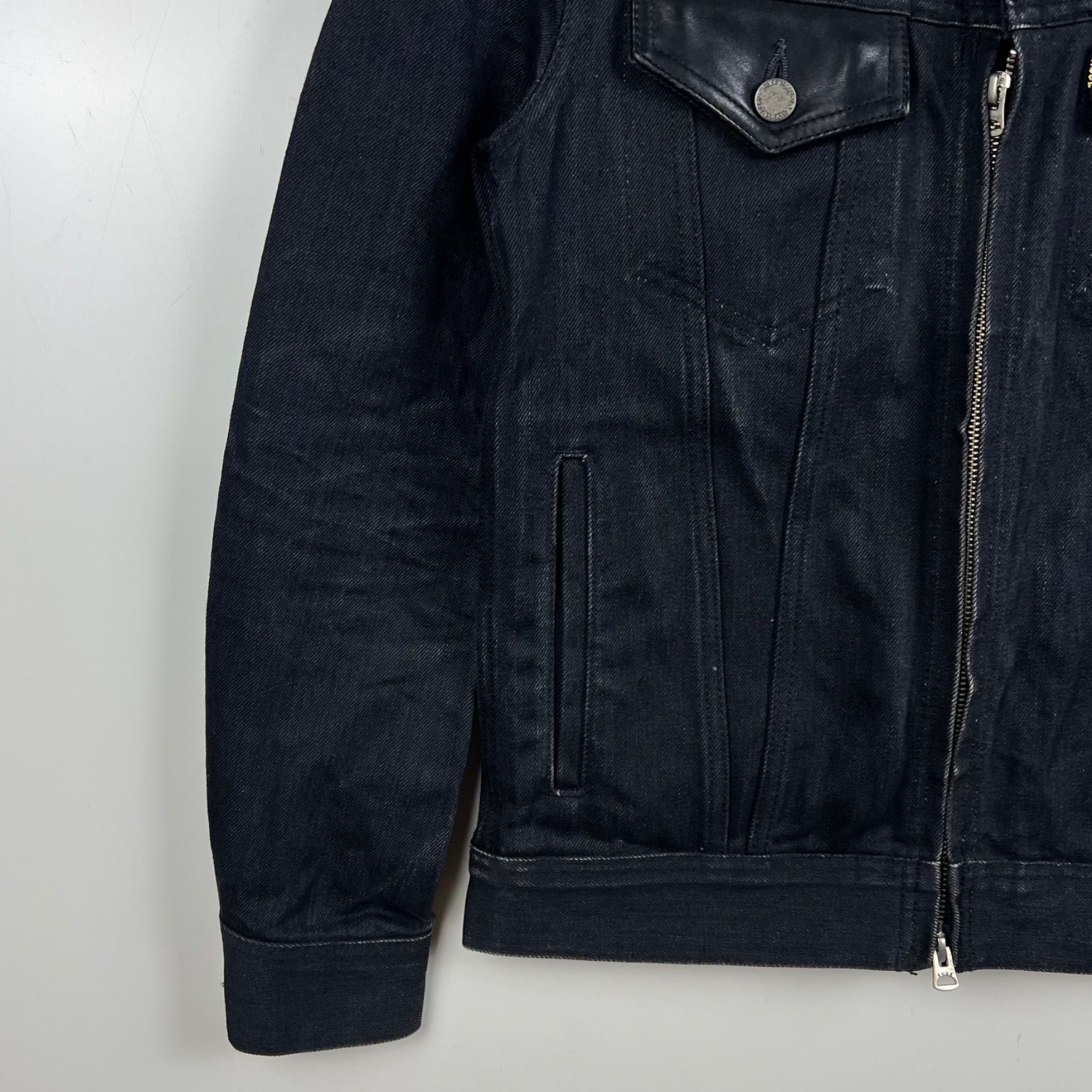 RUDE GALLERY horse hide × rigid black denim jacket 3 ルード