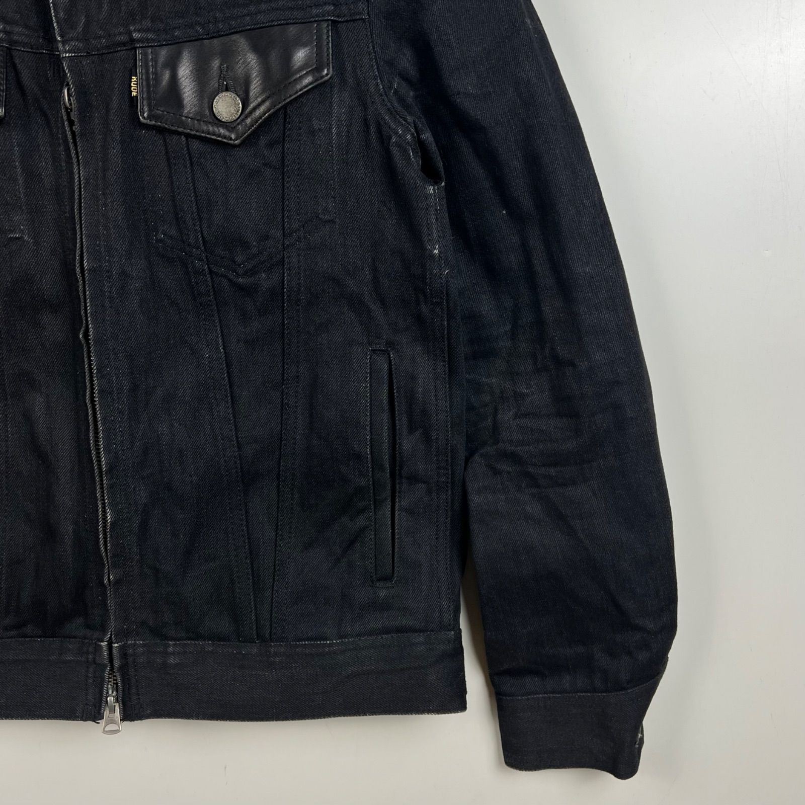 RUDE GALLERY horse hide × rigid black denim jacket 3 ルード