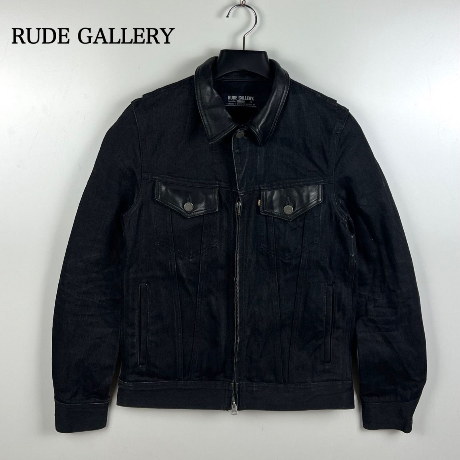RUDE GALLERY horse hide × rigid black denim jacket 3 ルード
