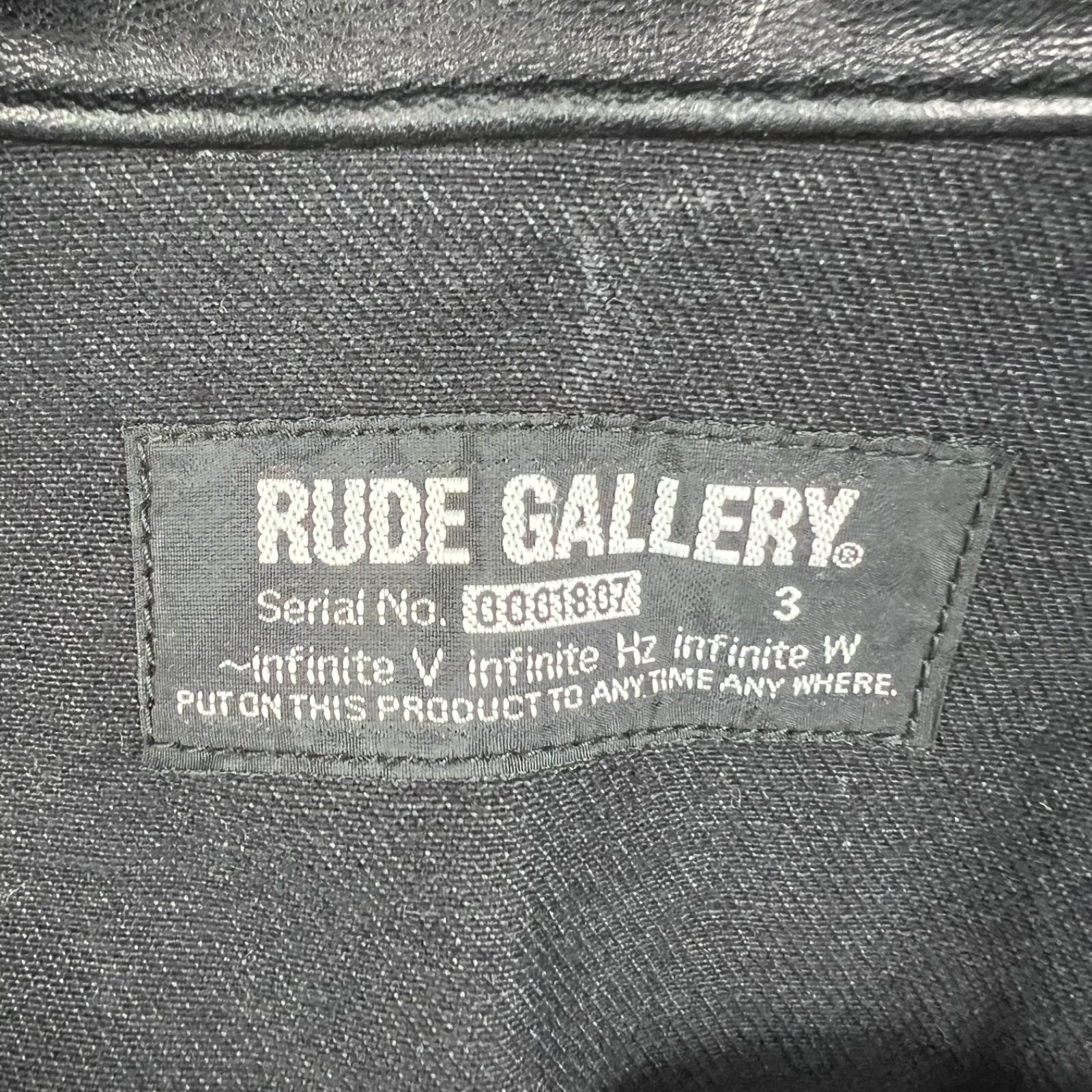 RUDE GALLERY 日本製 ホースハイド 切替トラッカージャケット 黒 3 RUDE GALLERY horse hide × rigid black denim jacket 3 ルード