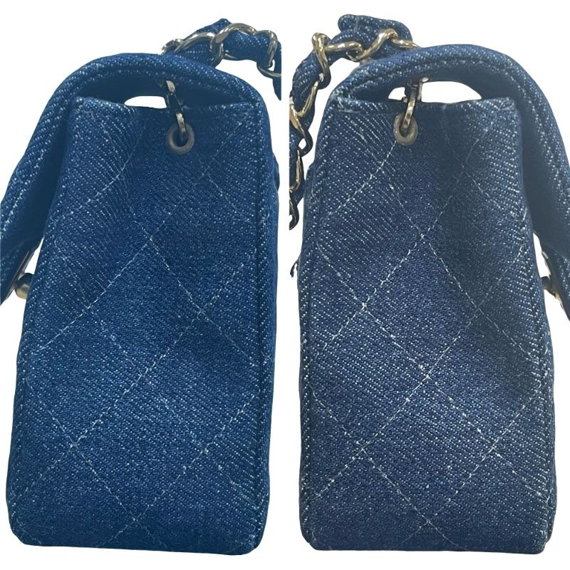 CHANEL シャネル ミニマトラッセ 17 シングルフラップ ゴールド金具 ブルー デニム ショルダーバッグ レディース 【中古】 12604K52 CHANEL シャネル ミニマトラッセ 17 シングルフラップ ゴールド金具