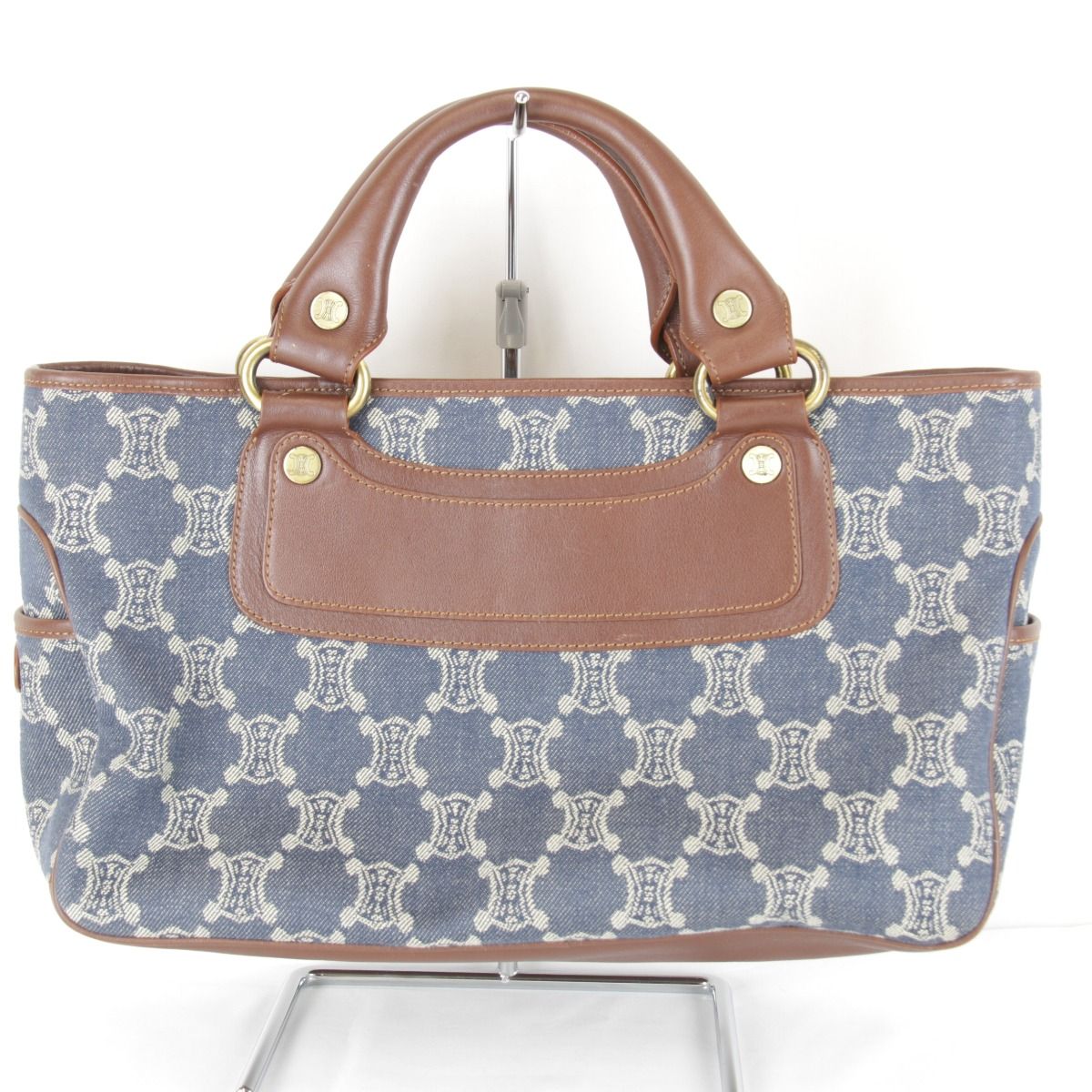 良品『USED』CELINE【セリーヌ】 パリマカダム ハンドバッグ デニム 