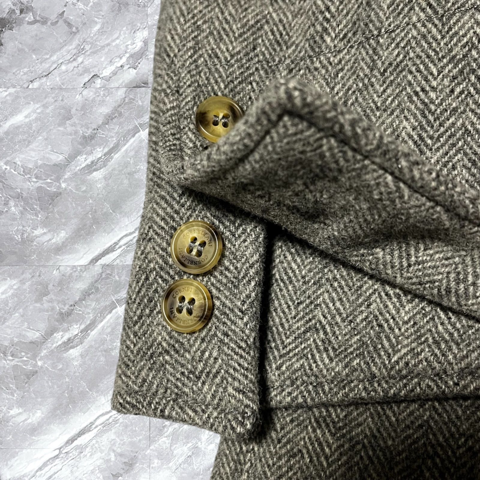 極美品 大きいサイズ Corneliani ID コルネリアーニ ウールコート 