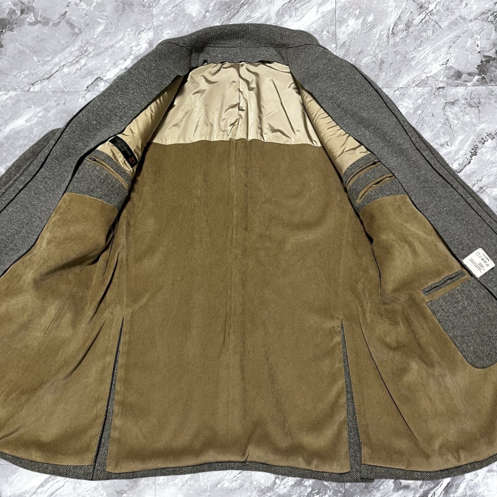 極美品 大きいサイズ Corneliani ID コルネリアーニ ウールコート 