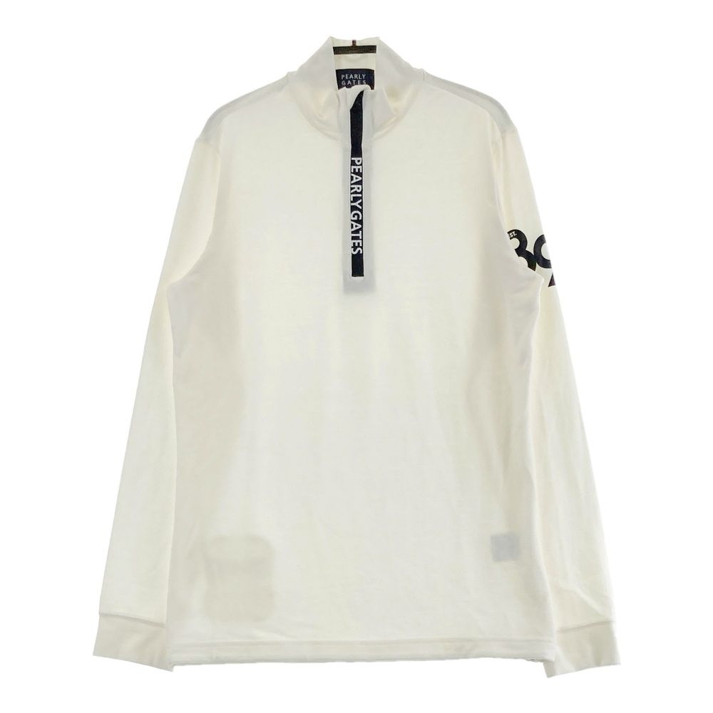 【PEARLY GATES】ゴルフシャツ ハーフジップ ホワイト サイズ6 サイズ：2 PEARLY GATES パーリーゲイツ ハーフジップ長袖Tシャツ