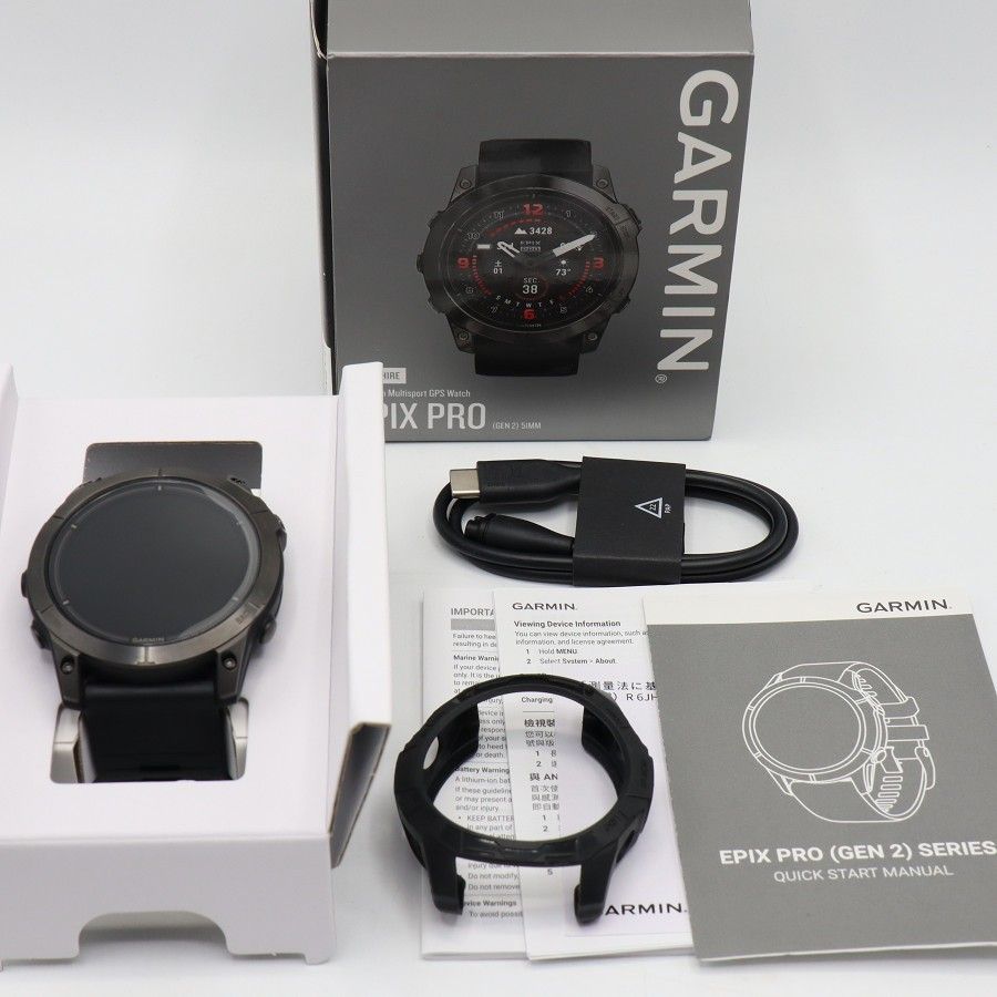 美品 GARMIN epix Pro Gen2 51mm Ti Carbon Gray DLC/Black 美品 GARMIN epix Pro Gen2 51mm Ti Carbon Gray DLC/Black