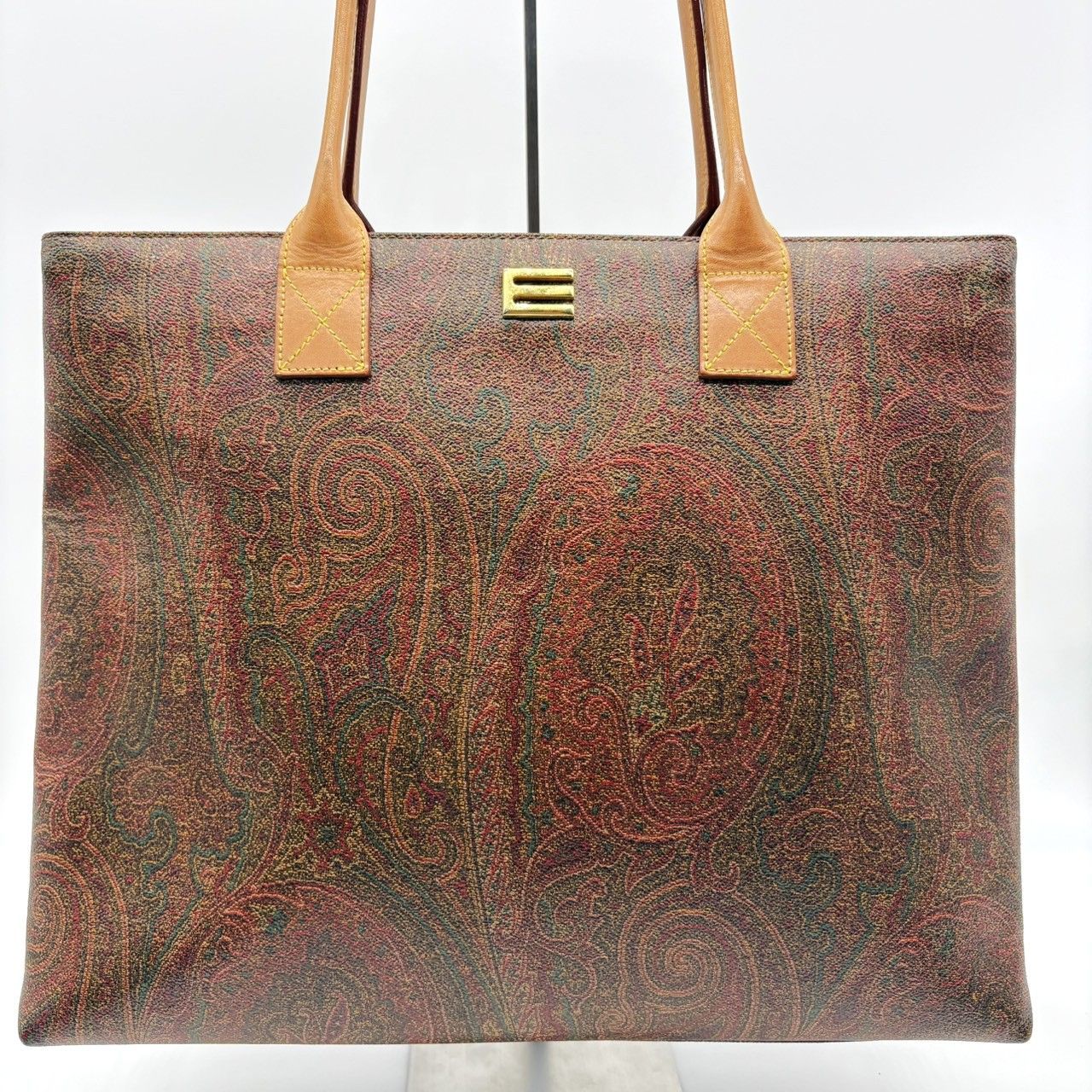 ETRO エトロ ペイズリー ボストンバッグ 2way レザー×PVC 大容量