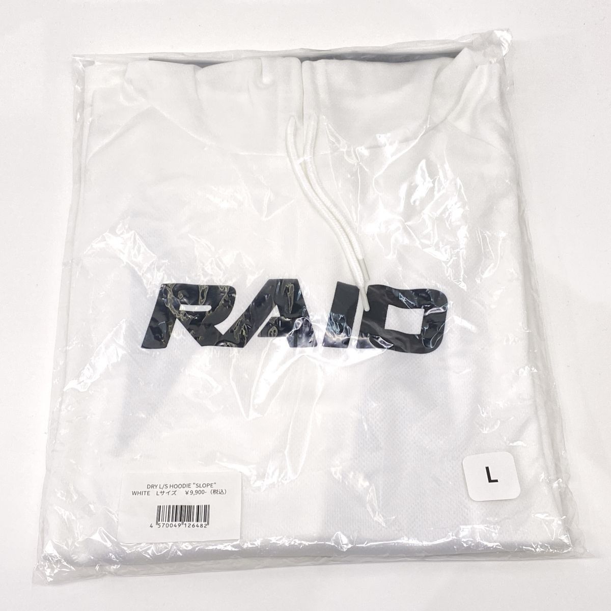 【未使用】RAID JAPAN レイドジャパン DRY L/S HOODIE SLOPE ドライ ロングスリーブ 長袖 フーディー スロープ ホワイト Lサイズ