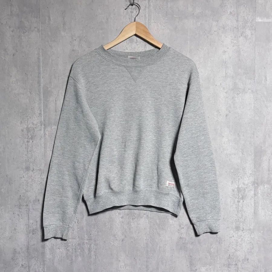 90sUSA製 SOMETHING スウェット M グレー 前Vガゼット サムシング 
