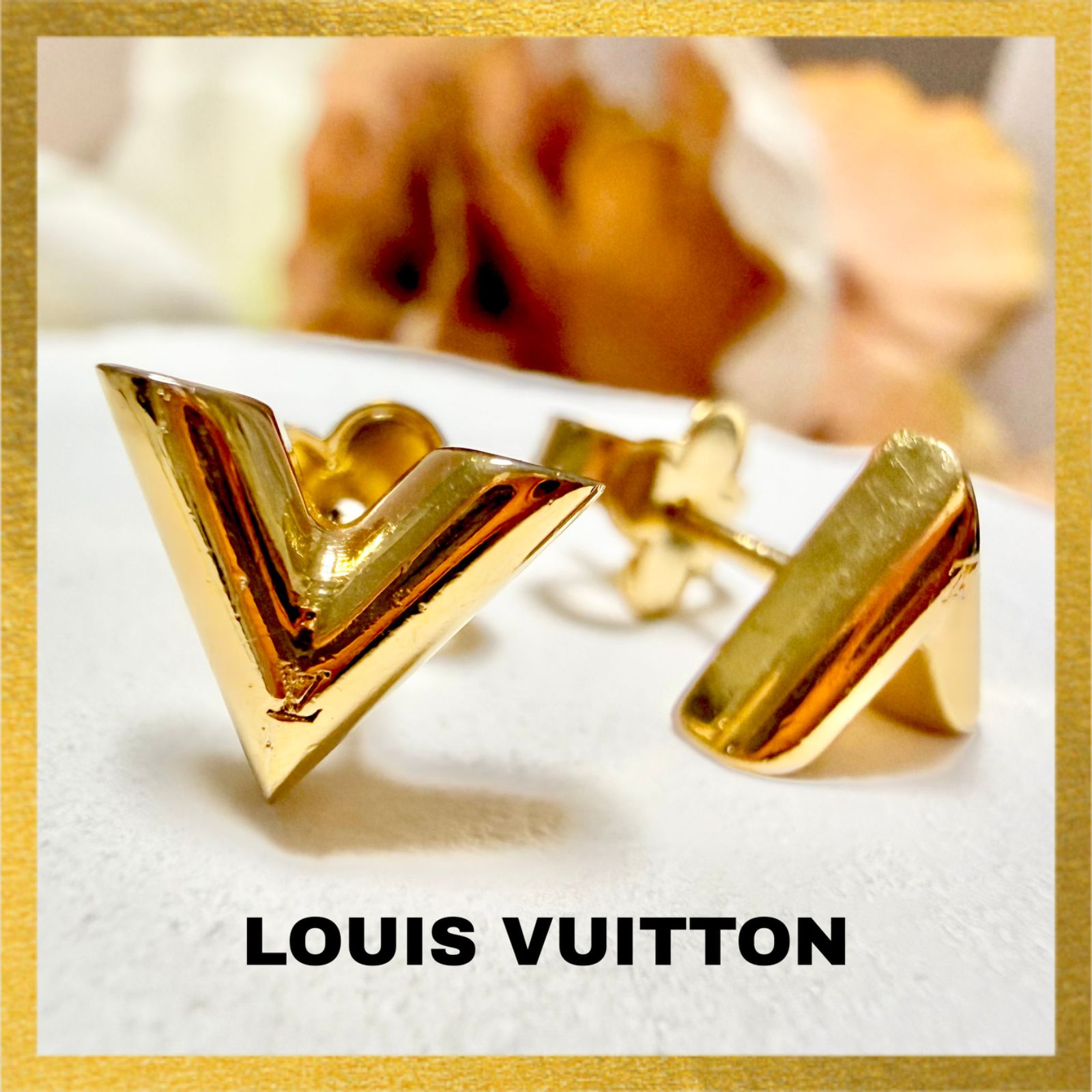 LOUIS VUITTON ルイヴィトン エセンシャルV ピアス ゴールド G2512-011