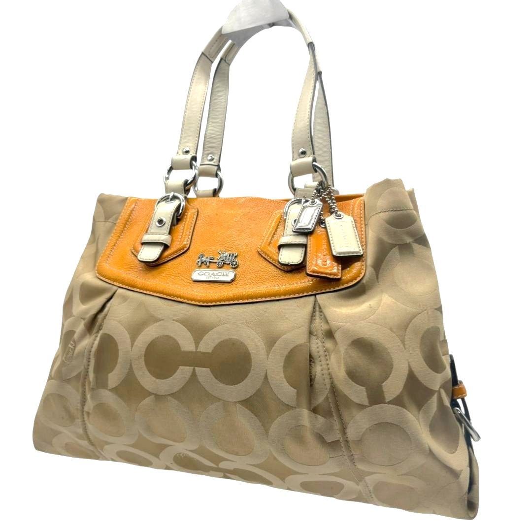 コーチ COACH トートバッグ 3層 シグネチャー キャンバス パテント 