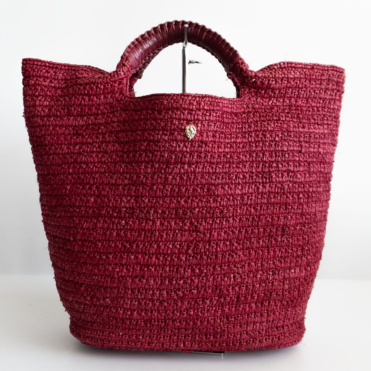 美品/インナーポーチ付き】HELEN KAMINSKI【レザーハンドル ラフィア
