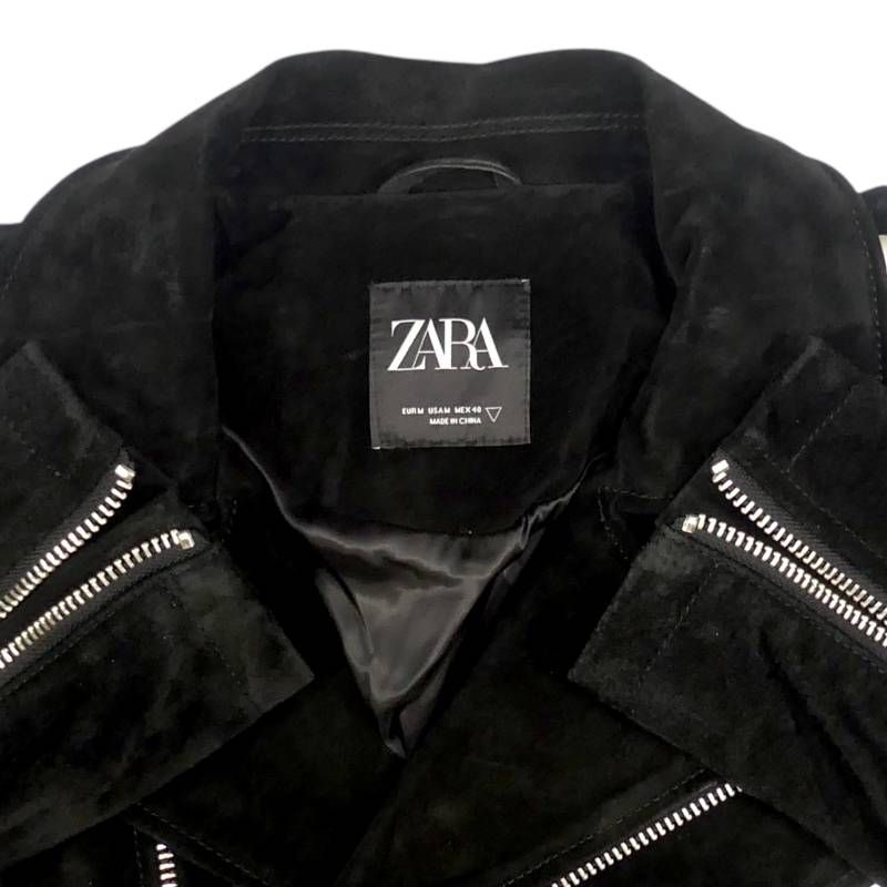 ZARA ザラ ライダースジャケット 本革 ダブル メンズ 40 レザー